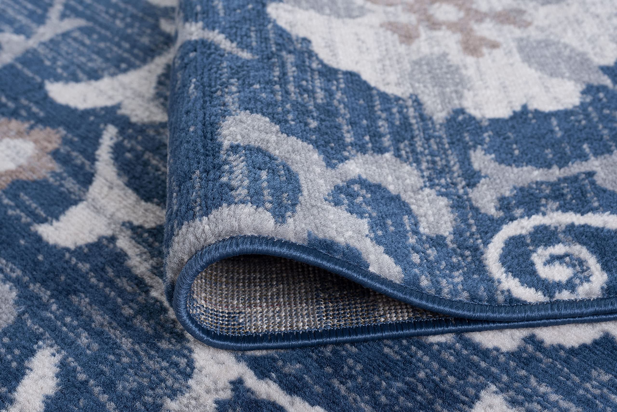 Navy Modern Large 8x10 Area Rug - Soft Contemporary Indoor Carpet for Living Room, Bedroom, Dining Room & Kitchen - Non-Slip Entryway Rug - Perfect for Home Decor & High Traffic Areas