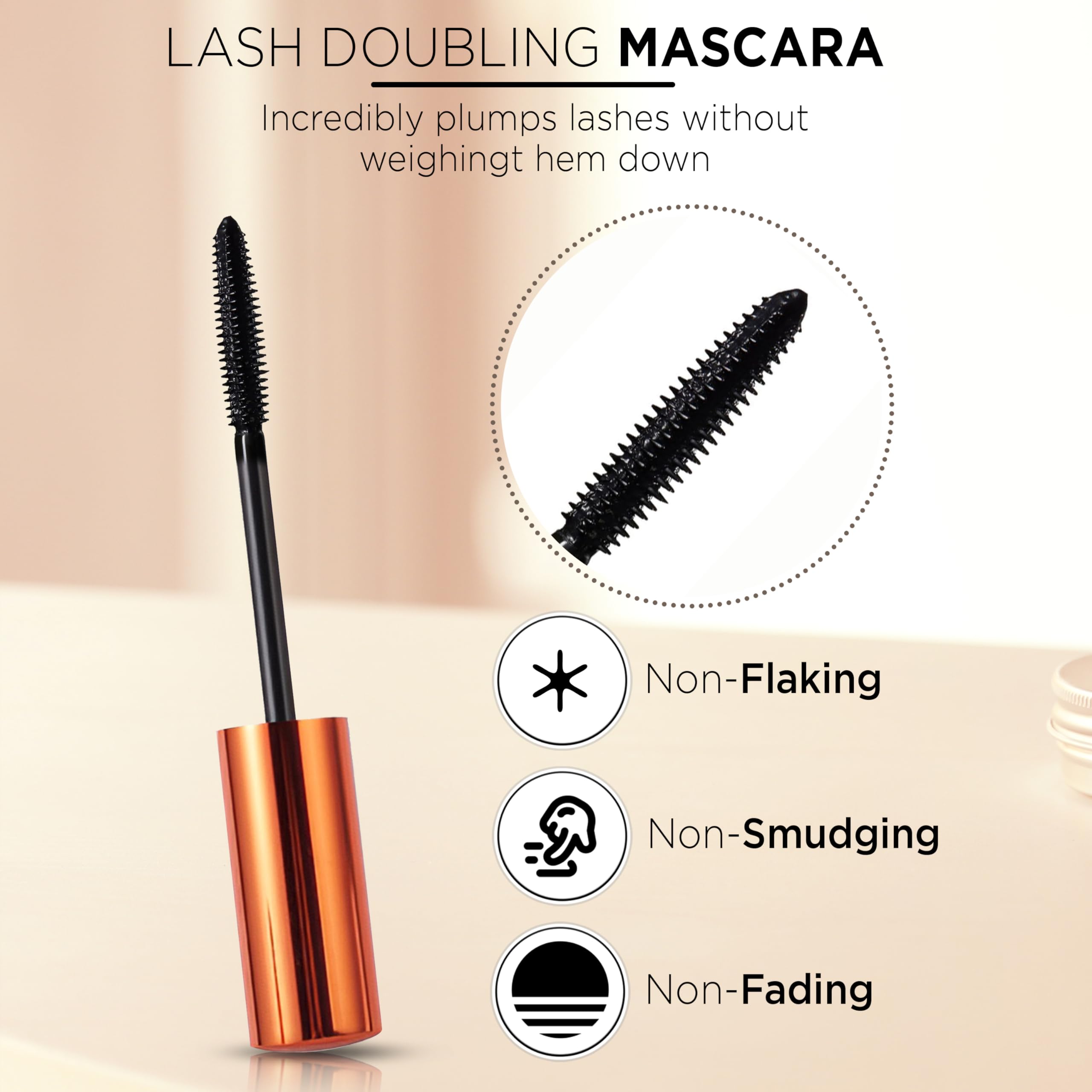 Waterproof False Eyelash Mascara - Smudge Proof, Cruelty Free, Volumizing & Lengthening for Natural or Dramatic Looks | Perfect for Weddings, Parties & Everyday Wear