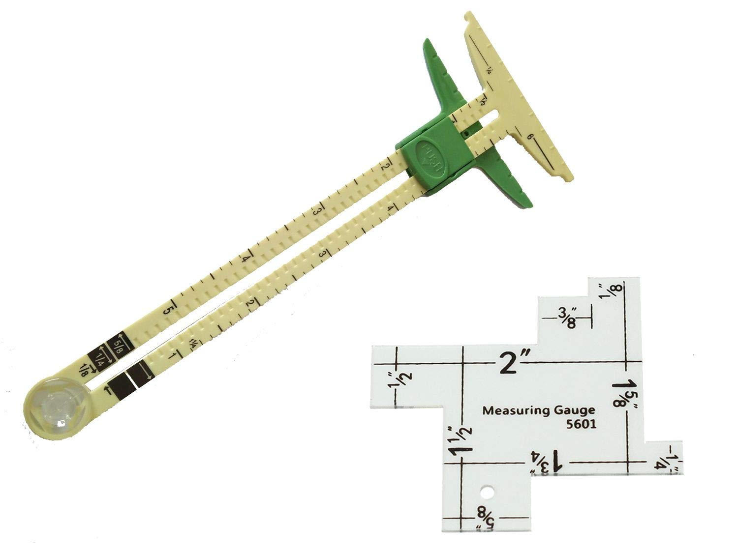 HONEYSEW 5-in-1 Sliding Gauge Measuring Sewing Ruler Tool - Multi-Functional Quilting, Crafting & Dressmaking Ruler with Free Measuring Gauge - Perfect for DIY Sewing Projects, Quilting & Fabric Measuring