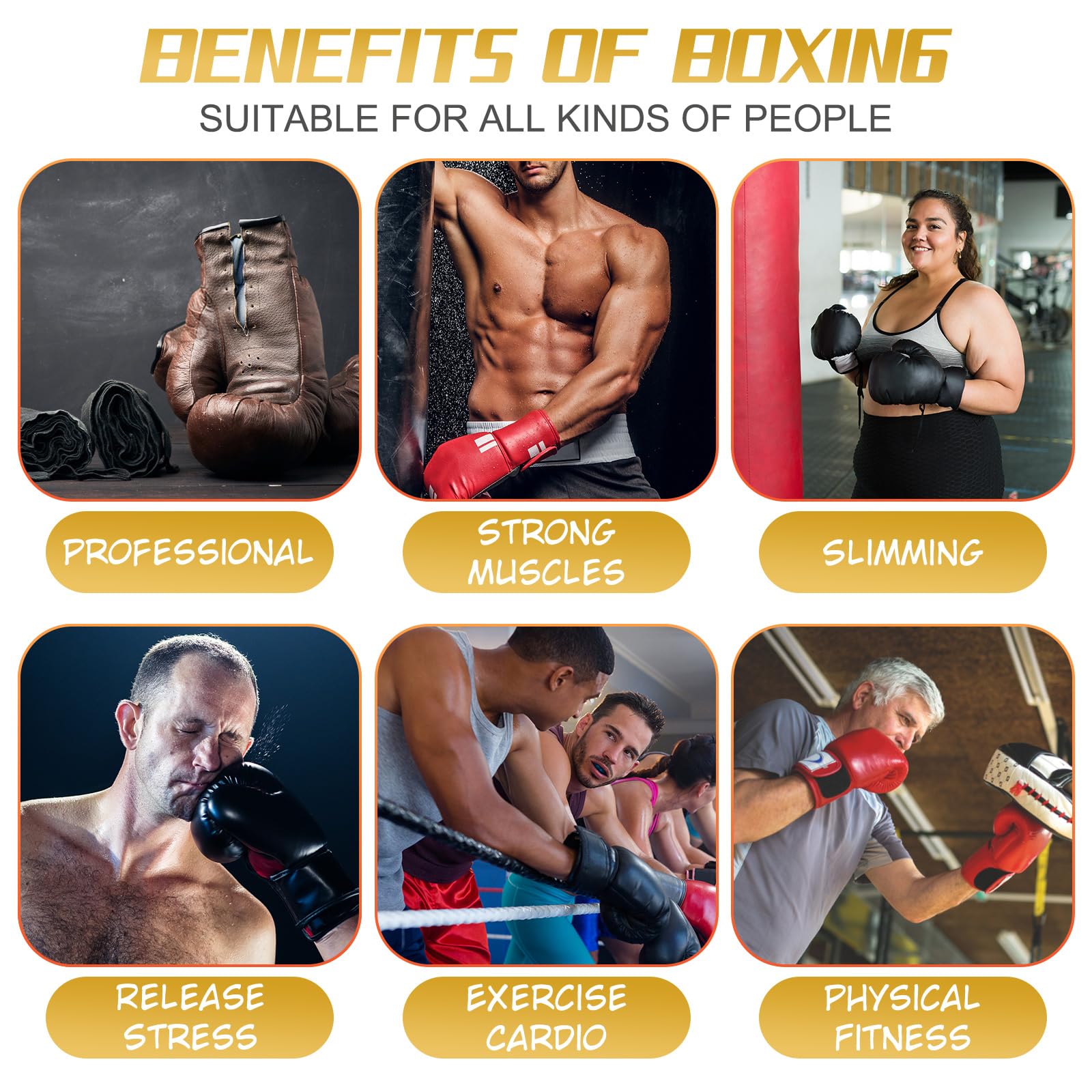 Premium Reflex Speed Bag with Thick Base - Adjustable Height Free Standing Punching Bag for Boxing Training, Stress Relief & Fitness - Heavy Duty Reinforced Spring, Durable Golden Design - Perfect for Home Gym, Martial Arts & Cardio Workouts