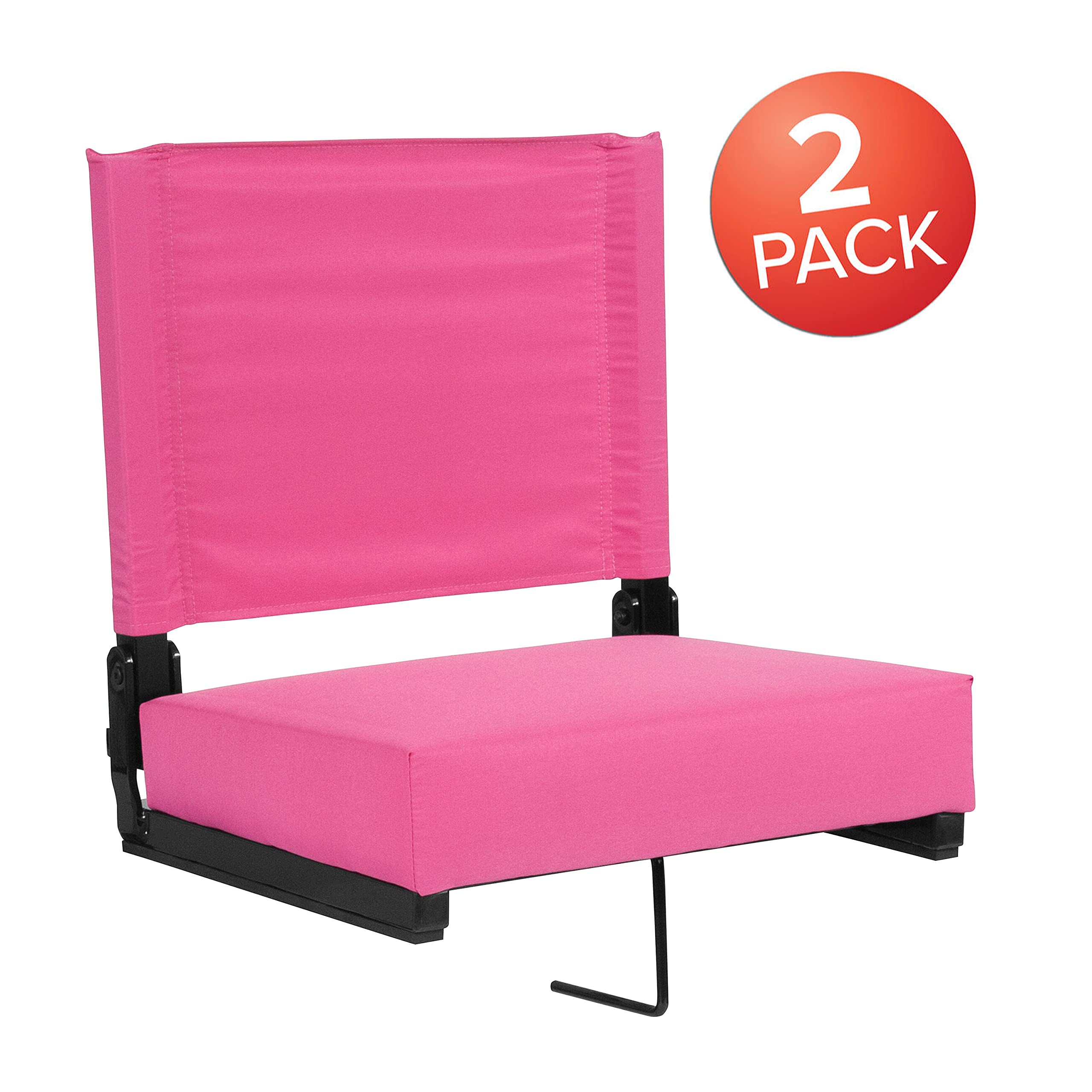 Set of 2 Ultra-Padded 500 lb Capacity Lightweight Stadium Chairs - Perfect for Football Games, Concerts & Outdoor Events