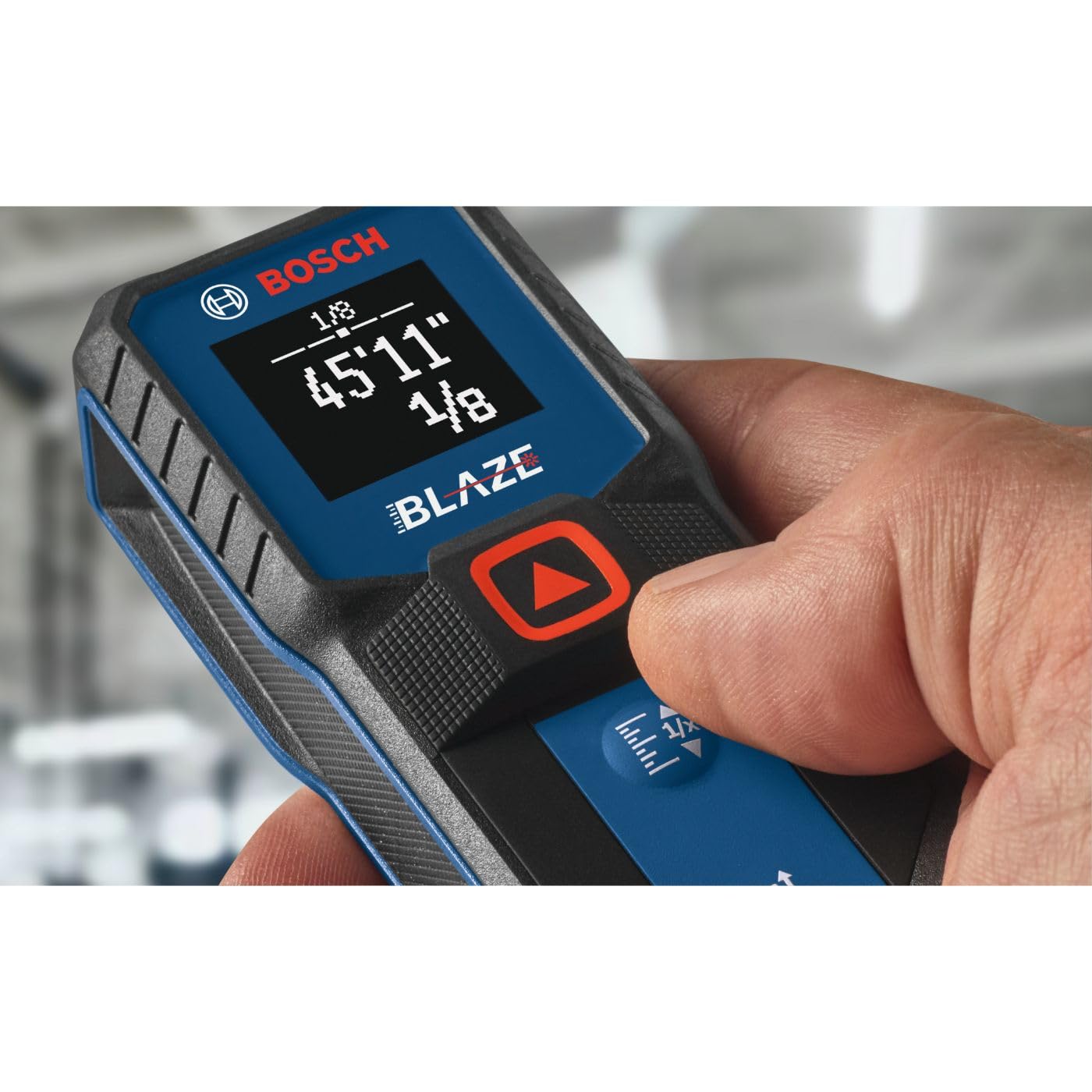 BOSCH GLM100-23 100 Ft Laser Distance Measurer with Blaze Technology - Includes 2 AA Batteries - Perfect for Construction, Home Renovation, and DIY Projects