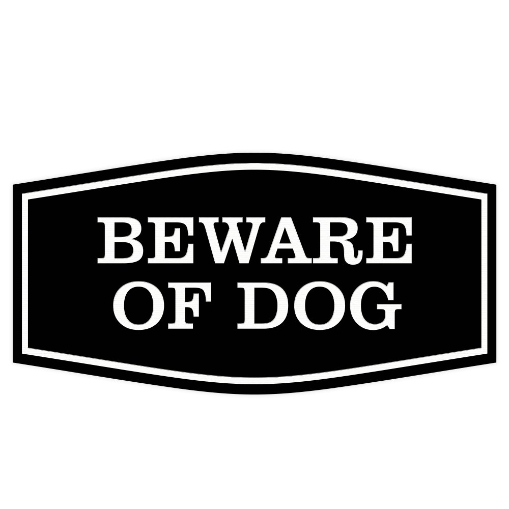 Beware of Dog Sign - Small Black Warning Sign for Home Security & Pet Safety - Perfect for Front Yard, Backyard & Gates