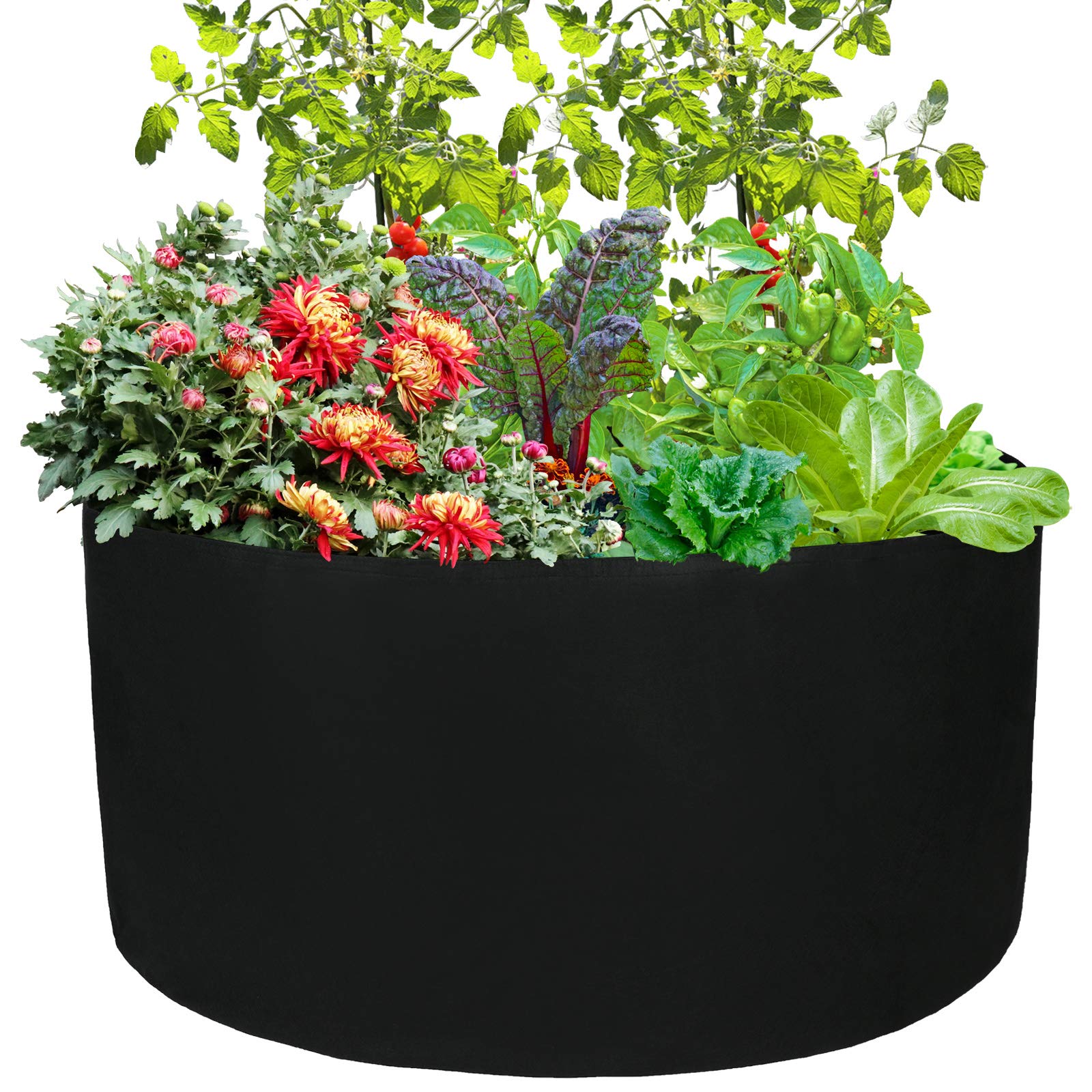 Firlar 2 Pack 100 Gallon Round Grow Bags - Heavy Duty Fabric Plant Pots for Vegetables, Flowers & Herbs | Raised Garden Bed, Planting Container | Indoor & Outdoor Gardening, Urban Farming, Balcony Planting