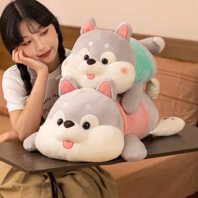 Giant Husky Body Pillow Plushie - Soft Hugging Pillow for Adults & Kids | Perfect for Cuddling, Anime Fans, Home Decor and Stress Relief