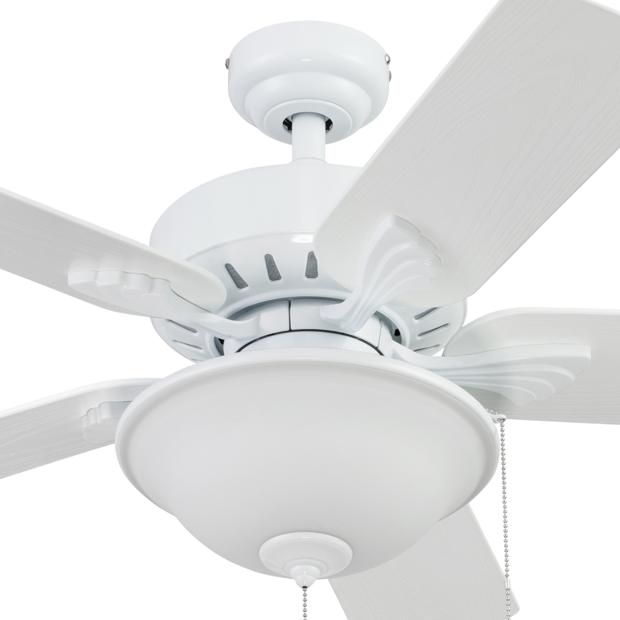 42 Inch Viretta White Ceiling Fan with Pull Chain - Indoor/Outdoor Use for Living Room, Bedroom, Patio & Porch