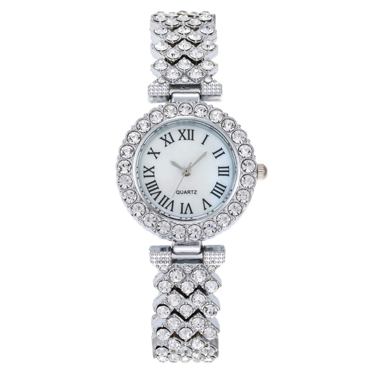 Luxury Diamond Quartz Watch for Women - Elegant Ladies Wristwatch with Crown Bangle Set, Perfect Gift for Birthday, Anniversary & Special Occasions | Formal Events, Office Wear & Evening Parties