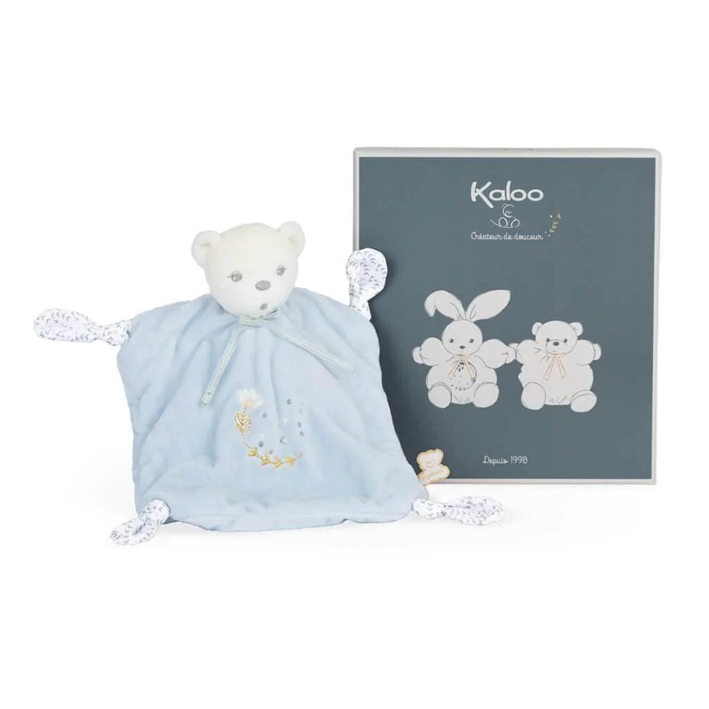 Kaloo Perle Small Blankie Bear - Soft Plush Baby Security Blanket in Blue | Comforting Cuddle Toy for Newborns & Toddlers | Perfect for Naptime, Travel & Soothing