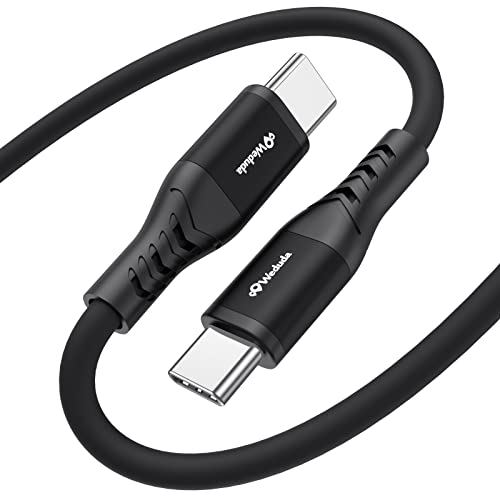 Weduda 6ft USB-C to USB-C Fast Charging Cable - 60W Power Delivery, Soft Silicone USB 2.0 Type C Cable for MacBook Pro 2022, iPad Pro 2022, iPad Air 4, iPad Mini 6, Galaxy S21, Pixel, Nintendo Switch - Perfect for Home, Office & Travel (Black)