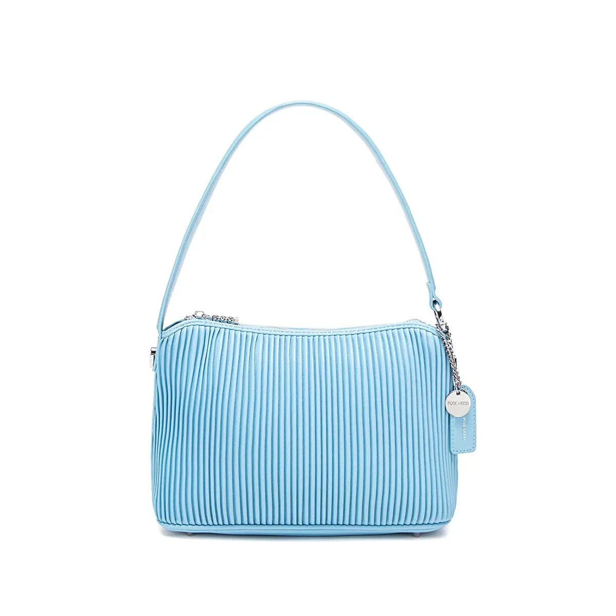 Ella Vegan Leather Crossbody Bag for Women | Light Blue Pleated Handbag | Perfect for Work, Travel & Everyday Use