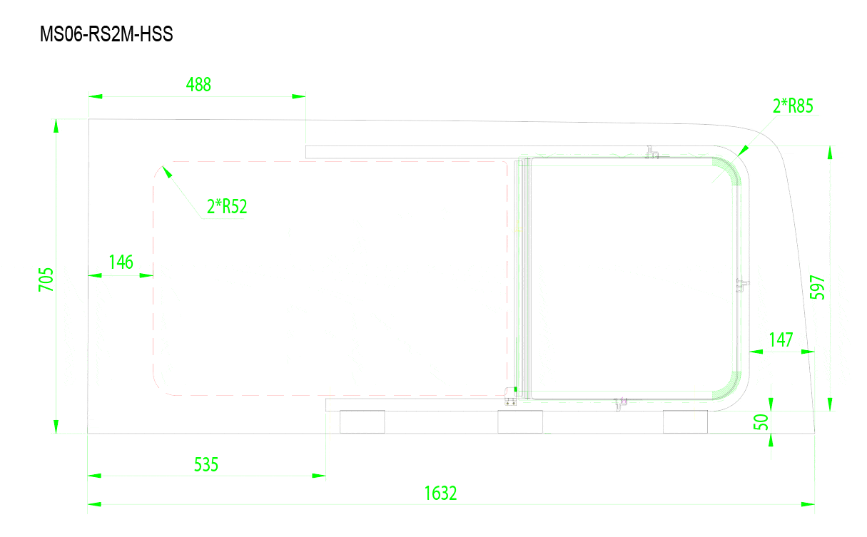 AM Auto Mercedes Sprinter Rear Sliding Window (2007+) - Half Screened Slider for Driver Side 144