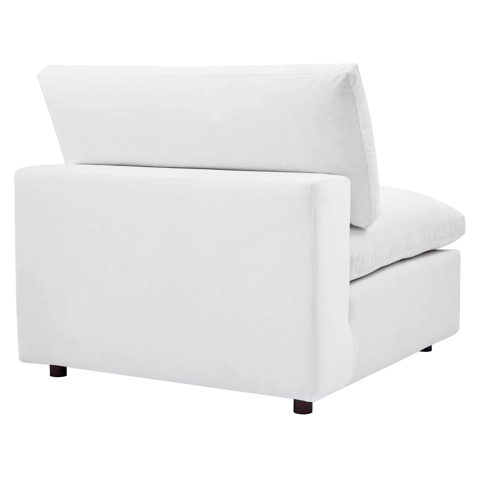 Modway Commix Down-Filled Overstuffed Performance Velvet Sectional Sofa Armless Chair - Luxurious Velvet Living Room Seating for Modern Home & Apartment Decor