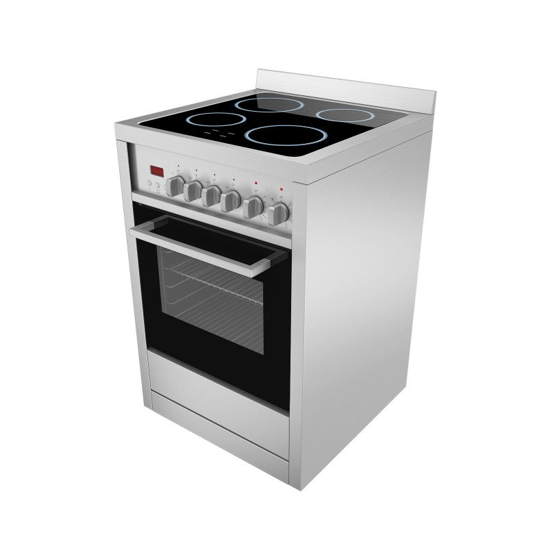 Premium 24-Inch Vitroceramic Freestanding Range with Convection Oven - Perfect for Baking, Roasting & Family Cooking in Modern Kitchens
