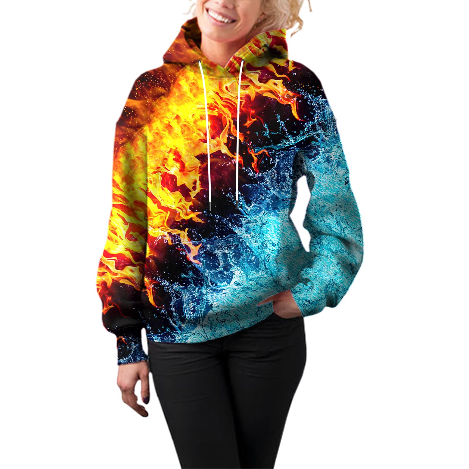 Stylish Unisex 3D Printed Hoodie - Long Sleeve Pullover Sweatshirt with Large Pockets for Men & Women | Perfect for Casual Wear, Street Fashion & Outdoor Activities