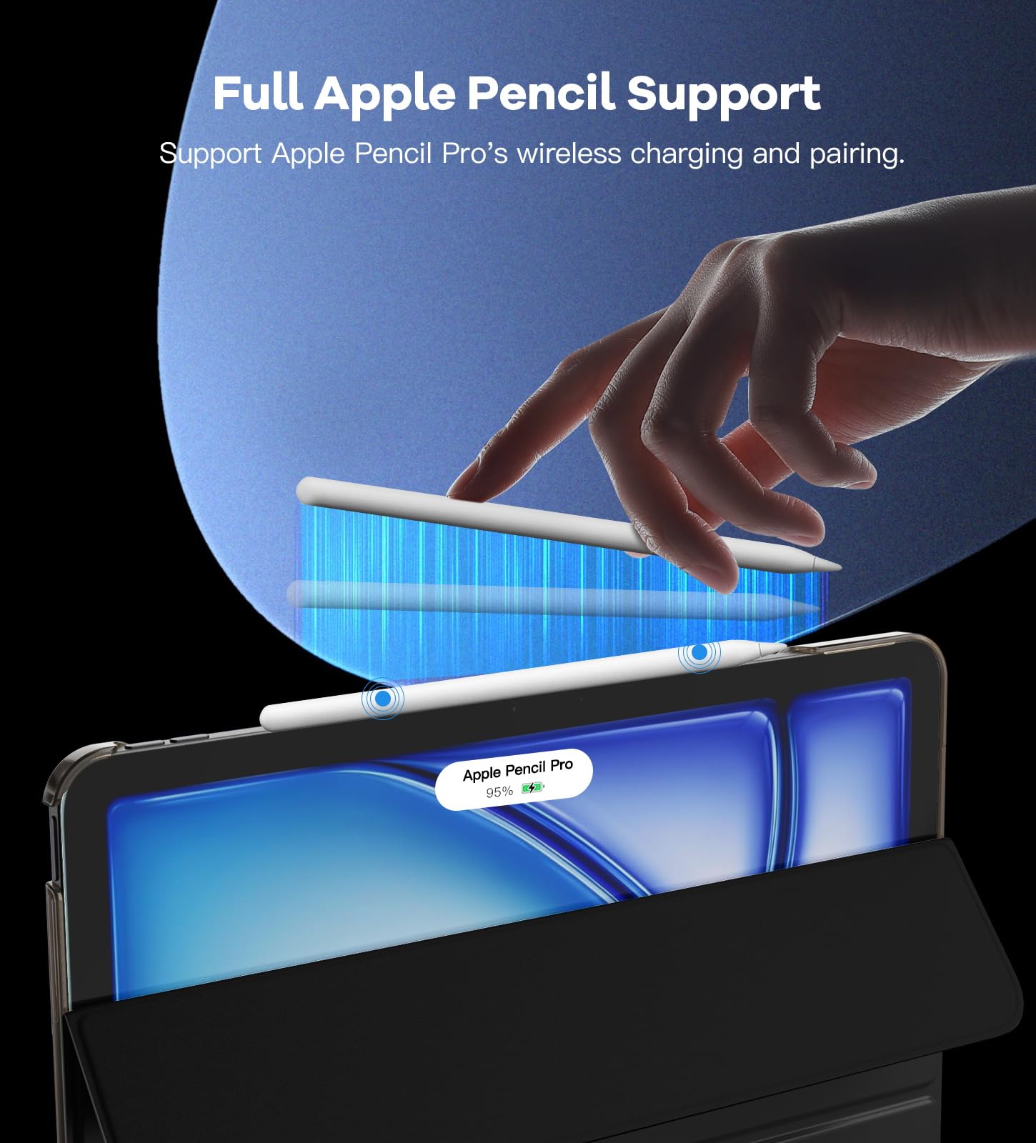 TiMOVO Slim Stand Case for iPad Air 13 Inch (M3/M2 2025/2024 Models) - Translucent Back Protective Cover with Auto Wake/Sleep & Touch ID Support | Perfect for Work, Travel & Entertainment