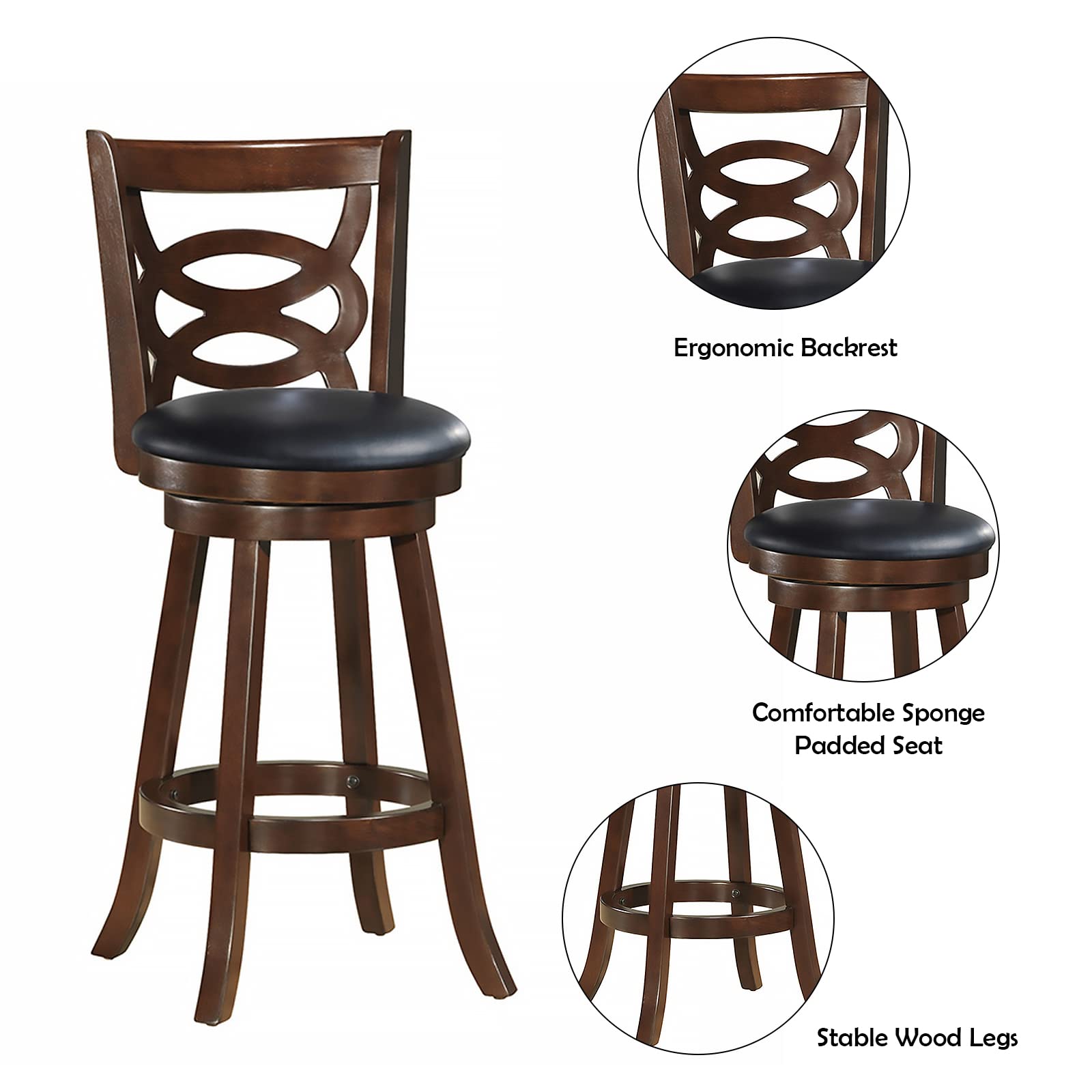 COSTWAY Bar Stools Set of 2 - 29