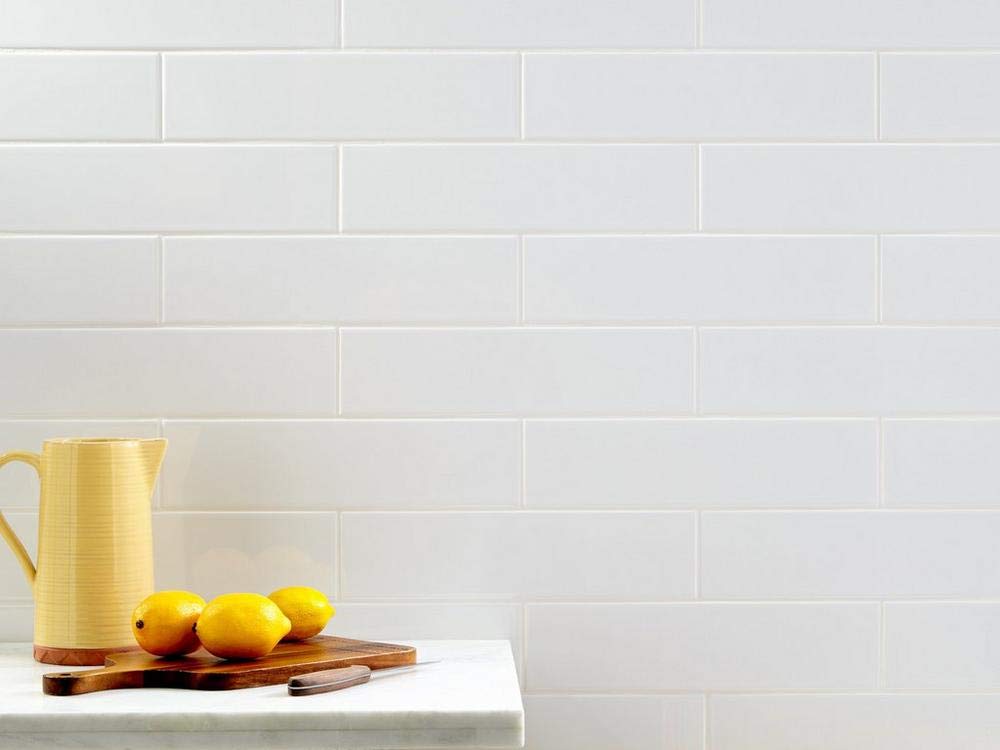 Premium Matte White 3x12 Ceramic Subway Tile - Kitchen Backsplash, Bathroom Shower Wall, Accent Decor (Box of 12.5 Sqft, 50 Pieces) - Perfect for Modern Farmhouse, Industrial & Coastal Style Homes