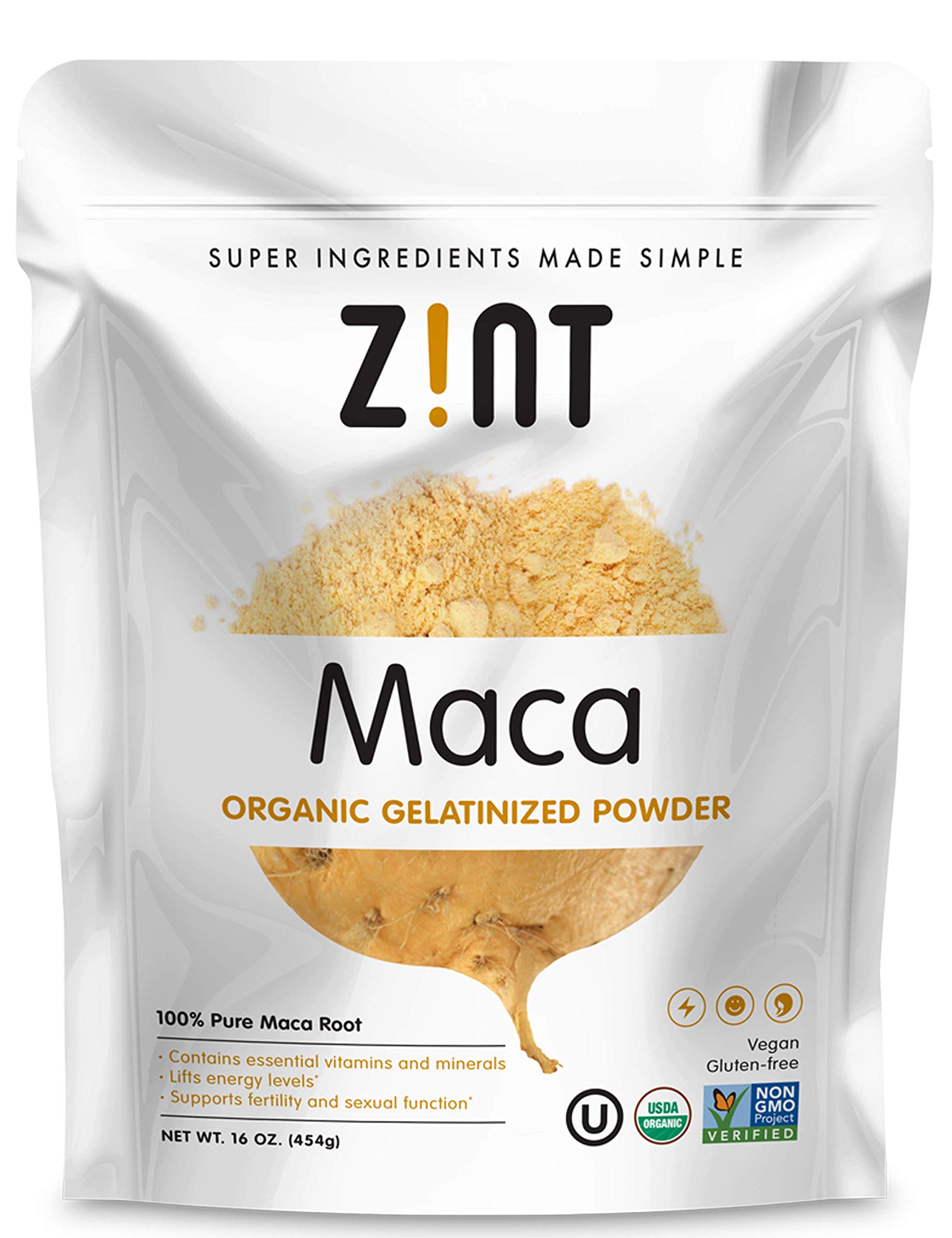 Organic Maca Powder - Gelatinized, Non-GMO, Yellow Maca Root Superfood | Energy-Boosting Adaptogen for Smoothies, Coffee & Baking | 16oz (1LB) for Daily Wellness & Fitness Support