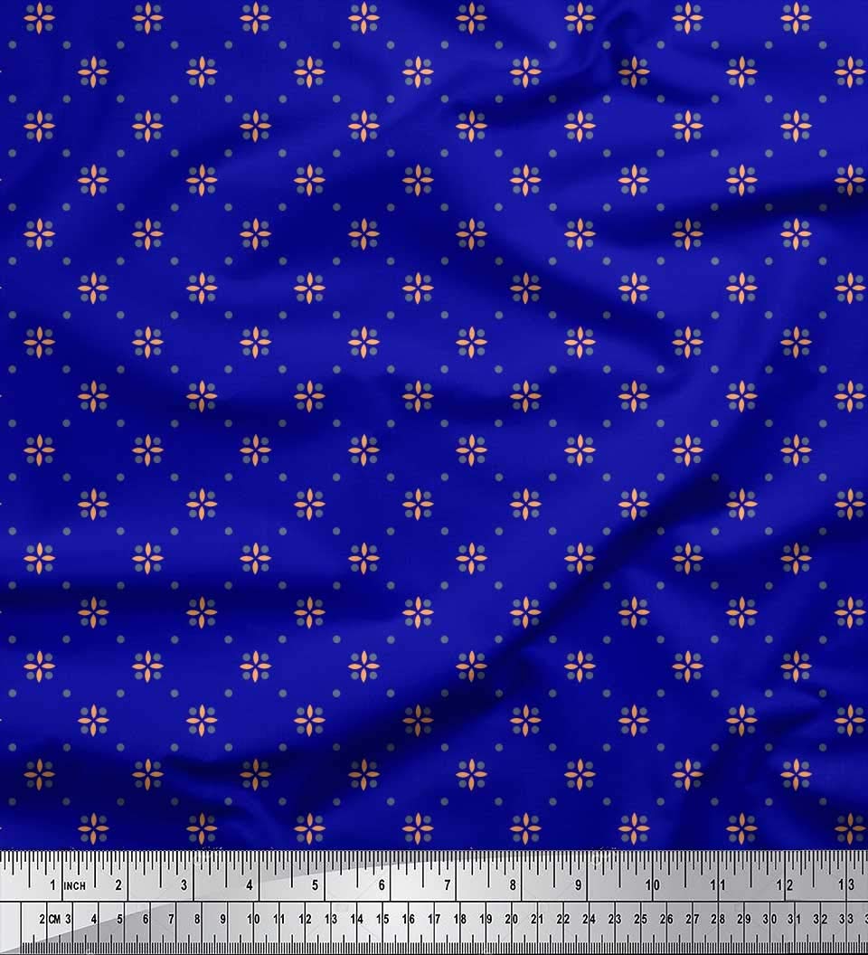 Soimoi Moss Georgette Brown Fabric by The Yard - 42 Inch Wide Dot & Floral Print Chiffon Material for Dresses, Scarves & DIY Crafts - Lightweight Soft Fabric for Sewing Projects & Home Decor