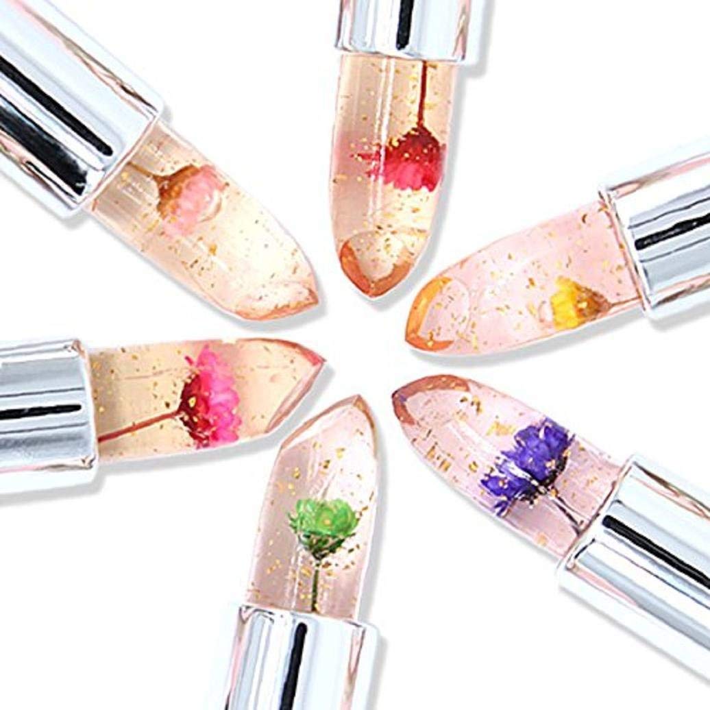 Temperature Changing Matte Lipstick - VBA Jelly Flower Color Changing Lip Gloss with Moisturizing Effect, Magic Pink Flower (Perfect for Date Night, Parties & Everyday Wear)