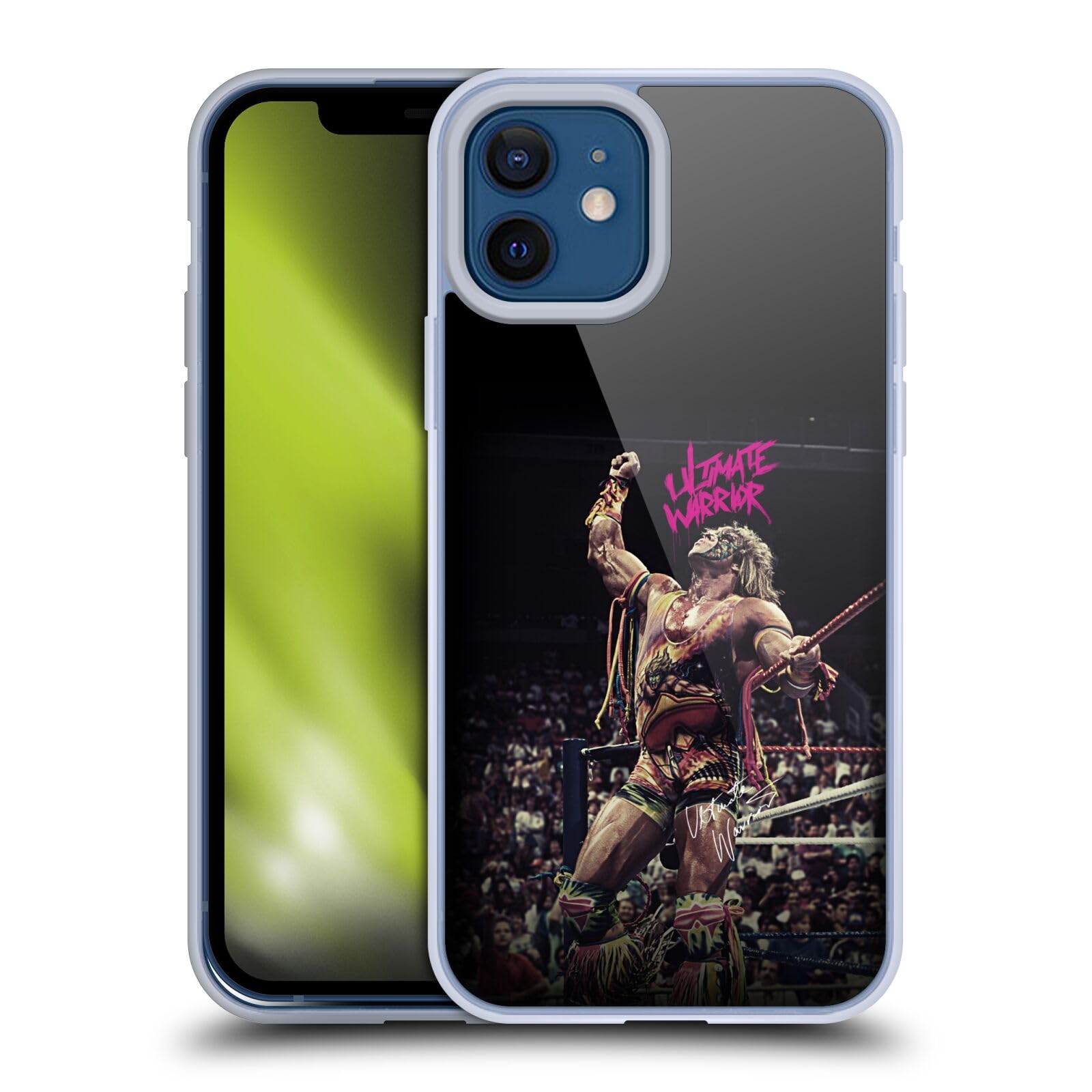 Officially Licensed WWE Rope Pose Ultimate Warrior Soft Gel Case for Apple iPhone 12 & iPhone 12 Pro - Durable Protection with Stylish Wrestling Design, Perfect for WWE Fans and iPhone Users