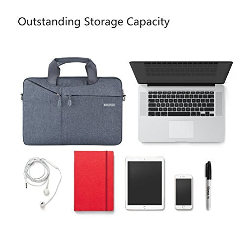 13.3 Inch Waterproof Laptop Sleeve Bag - Ekoos Durable Notebook Carrying Case with Shoulder Strap for MacBook, Ultrabook | Perfect for Office, School & Travel