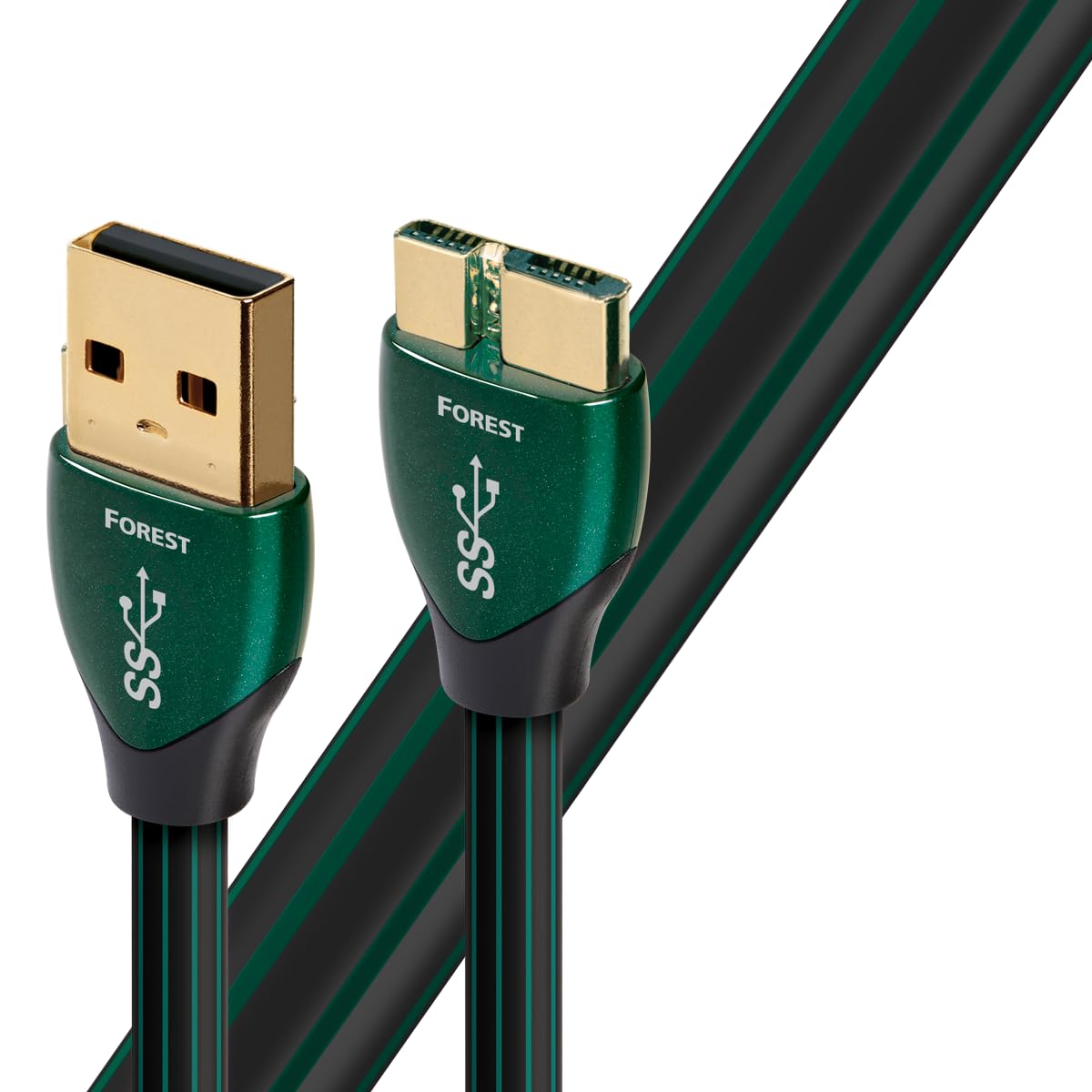 AudioQuest Forest USB 3.0 to Micro USB Cable - High-Speed Digital Audio Transfer for Home Theater & Studio Recording (6ft/1.8m) - Perfect for DACs, Audio Interfaces & Hi-Fi Systems