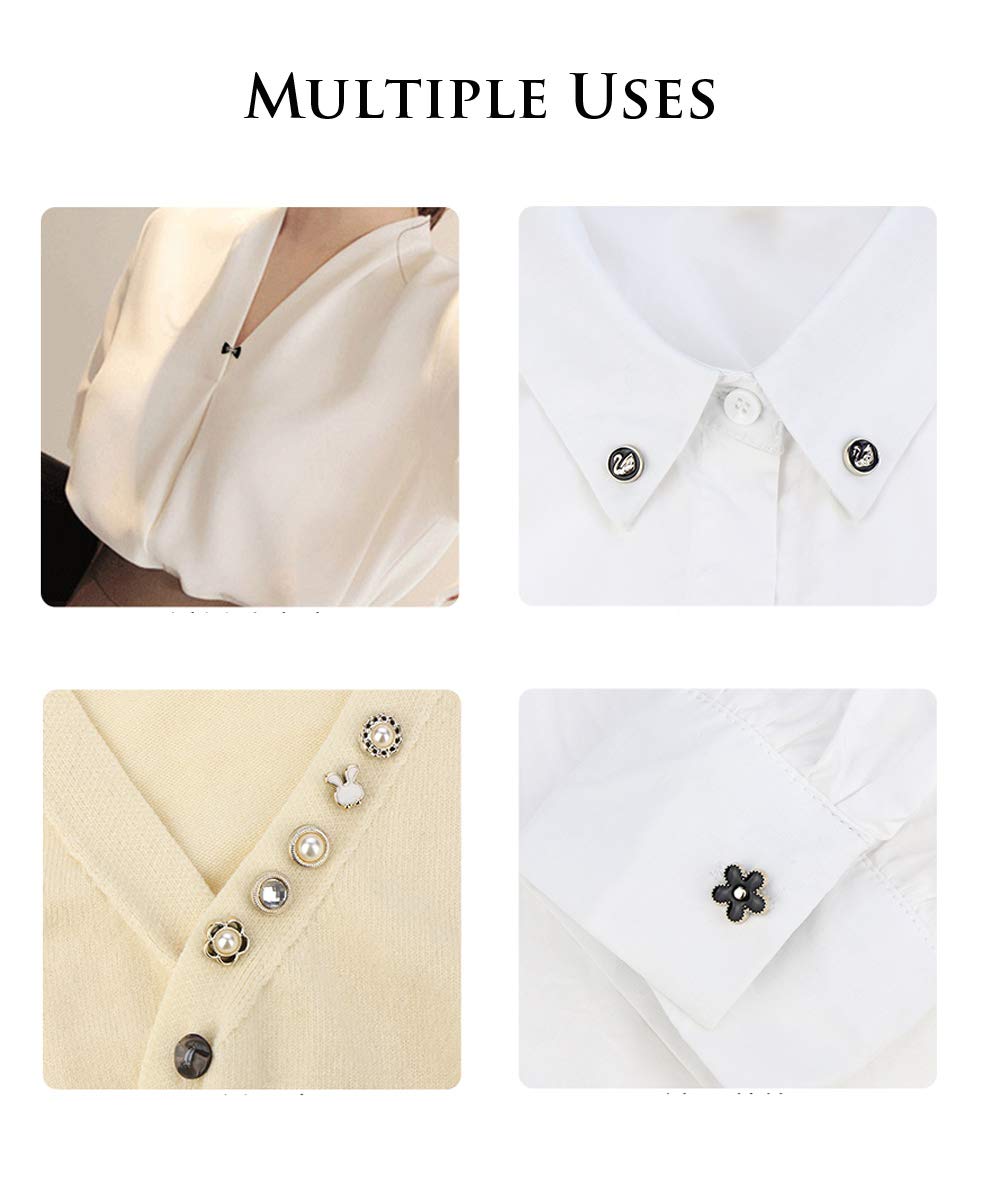 20Pcs Women's Shirt Brooch Pins - Elegant Enamel Safety Lapel Pins, Sweater Clips for Coat Dress Decoration | Perfect for Office Wear, Weddings & Formal Outfits