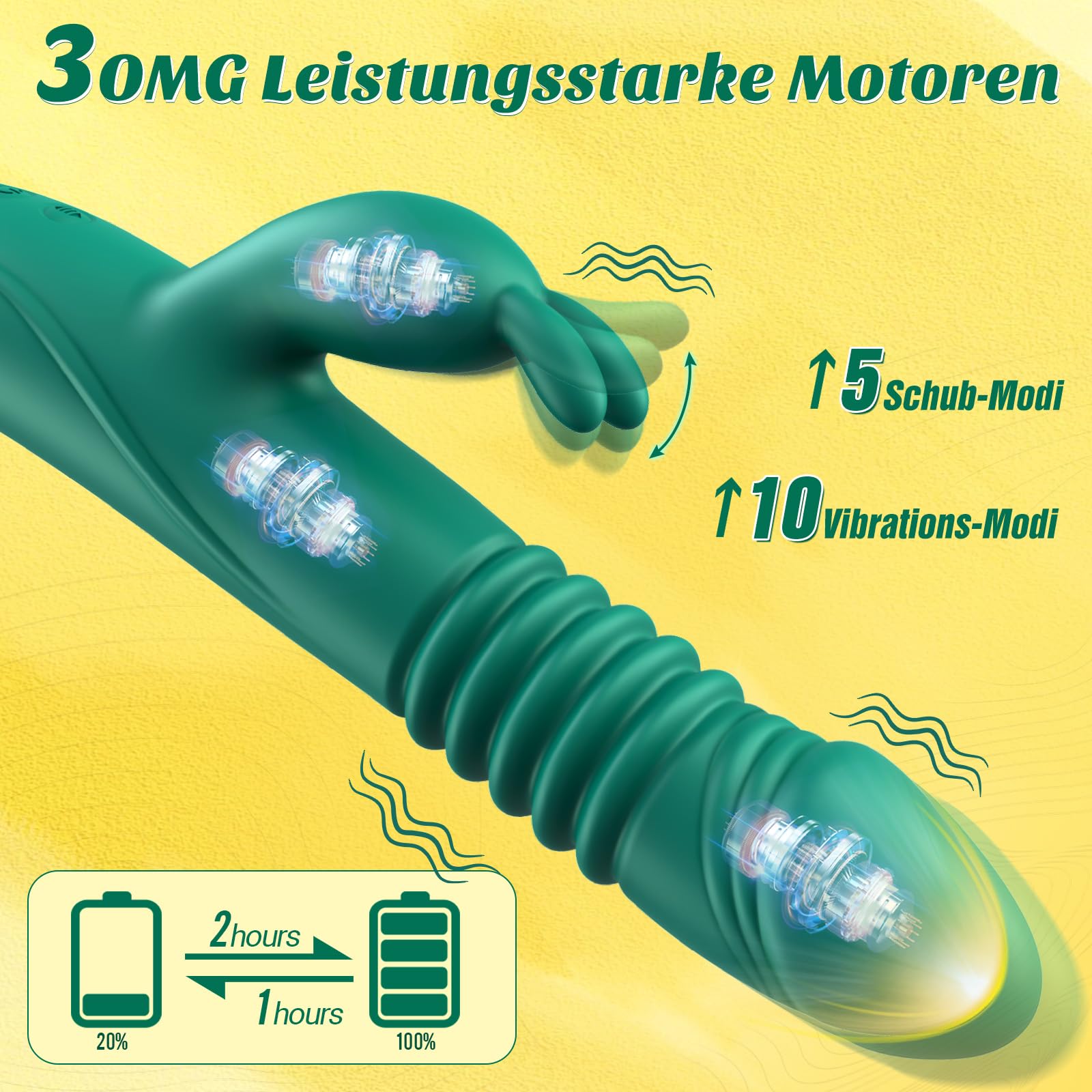 Rabbit Vibrator for Women - Thrusting & Clitoral Stimulation Sex Toy, Rechargeable G-Spot Massager - Perfect for Solo Play & Couples Intimacy (Great for Relaxation & Sensual Pleasure)