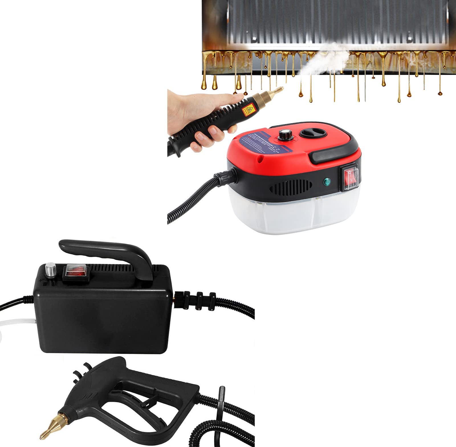 Moongiantgo 2-in-1 Handheld Steam Cleaner - 1500W High Power Steamer for Home Cleaning, Sanitizing Floors, Tiles, Grout, Windows & More | Portable Multi-Surface Steam Mop with Quick Heat Technology