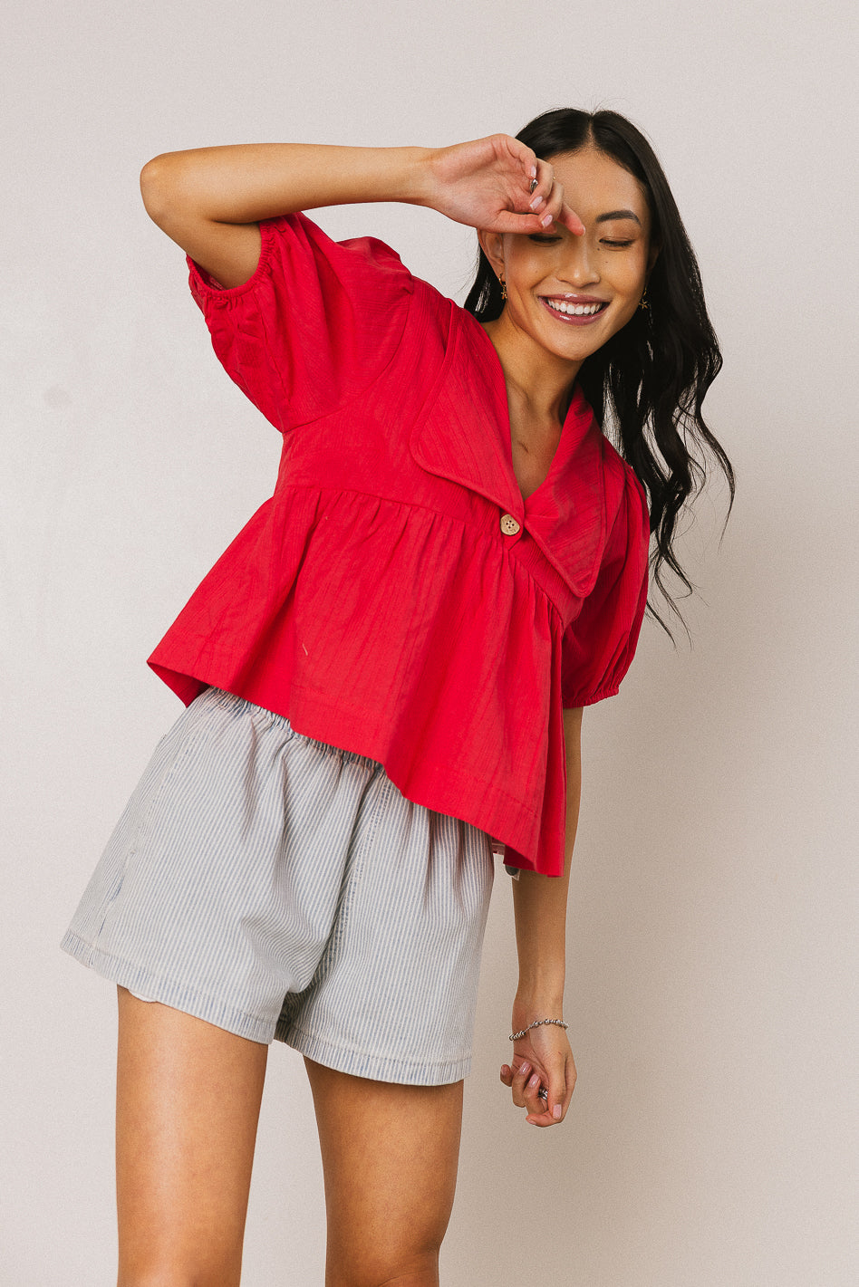 Stylish Asha Collared Blouse for Women | Elegant Office & Casual Wear | Perfect for Work, Dates & Special Occasions