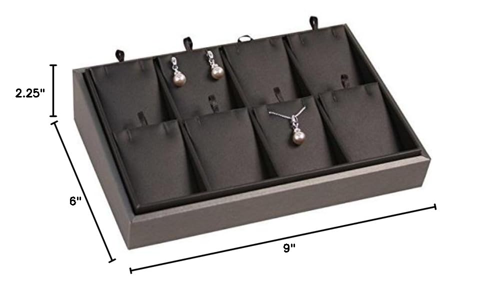 Steel Grey Jewelry Pendant & Earring Tray - Organizes 8 Pairs of Earrings - Perfect for Jewelry Display & Storage at Home or Boutique