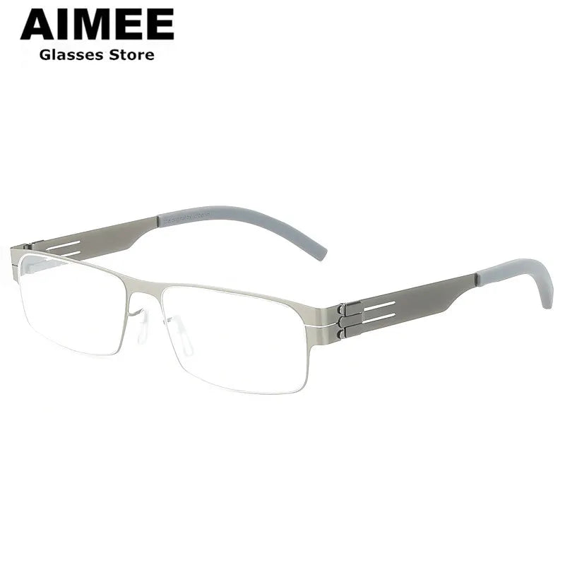 Aimee Women's Full Rim Square Screwless Steel Eyeglasses 13517 - Stylish Lightweight Glasses for Work, Reading & Fashion