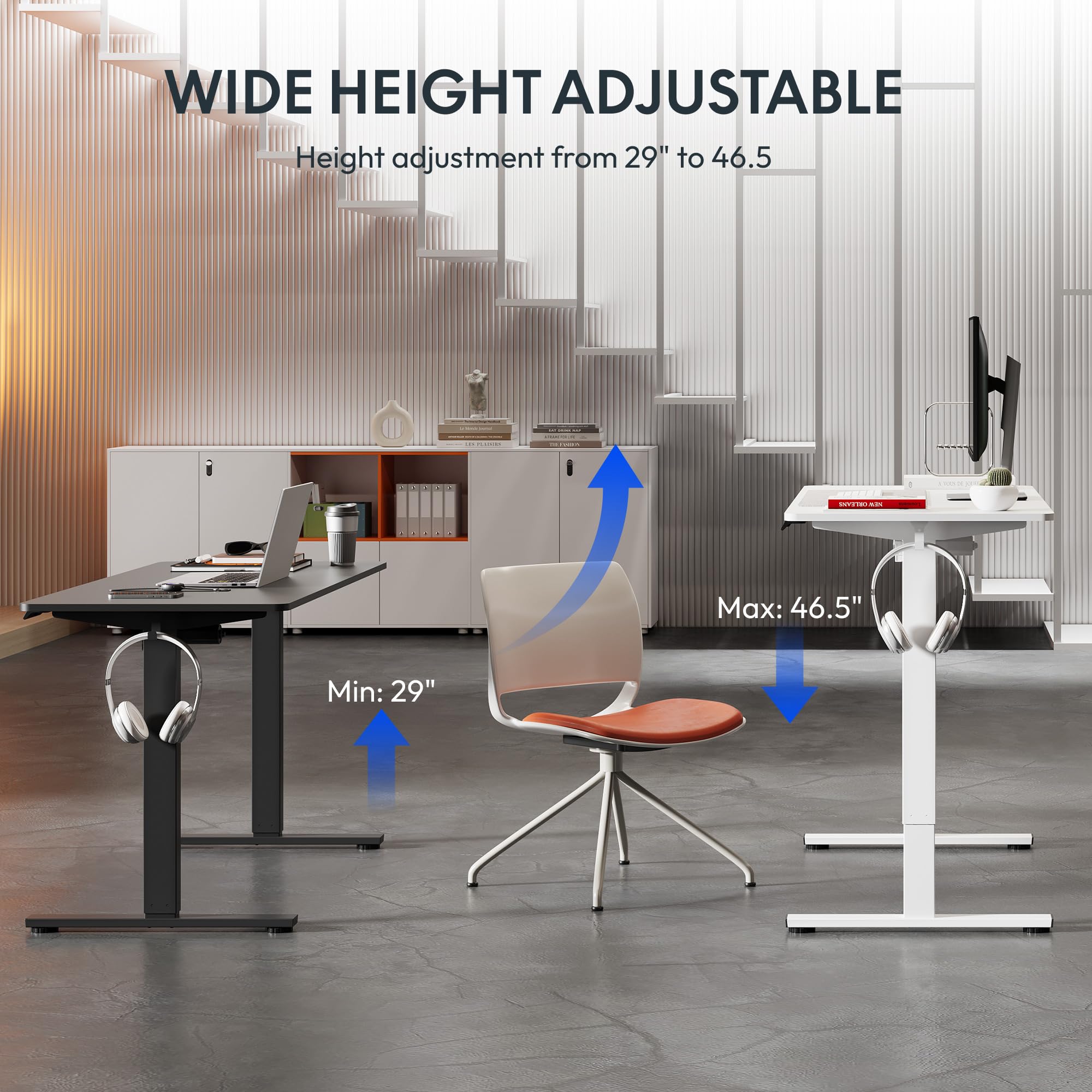 FLEXISPOT Adjustable Height Standing Desk 63 x 24 Inches - Electric Sit Stand Home Office Desk with Black Top & Frame for Computer Workstation | Ergonomic Workspace Solution for Remote Work & Gaming Setup
