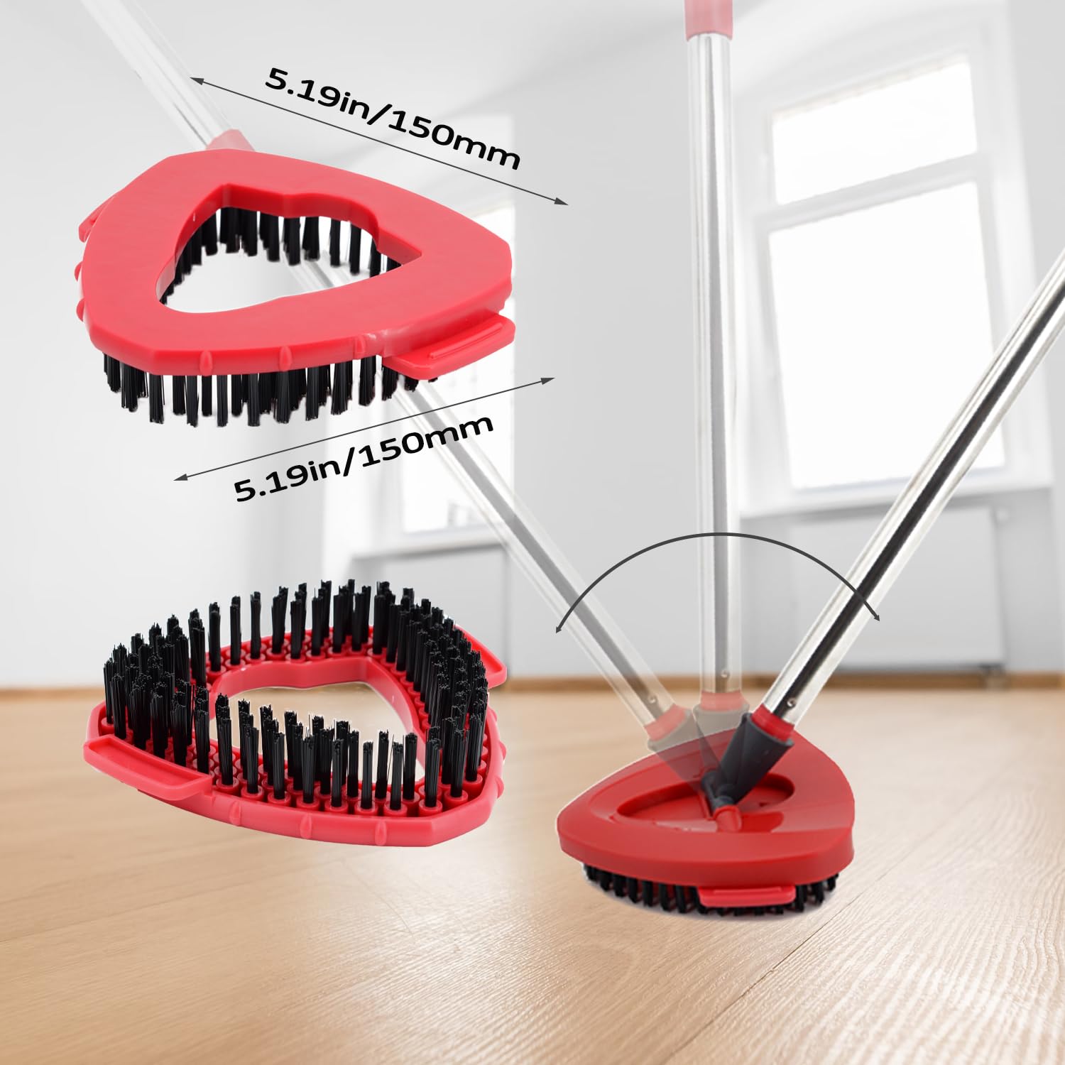 2 Pack Stiff Bristle Scrub Brush Heads - Compatible with Cedar 1 Tank System, Deck & Floor Scrubber - Heavy Duty Cleaning Brush for Bathroom, Kitchen, Tub, Tile, Carpet - Perfect for Deep Cleaning Floors, Grout & Tough Stains