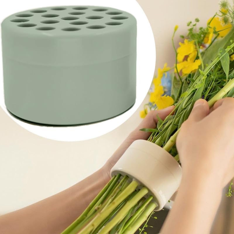 Gracehomee Spiral Ikebana Flower Stem Holder for Vases - 3 Colors & 2 Sizes (Large-Green) - Perfect for Floral Arrangements, Wedding Centerpieces, and Home Decor