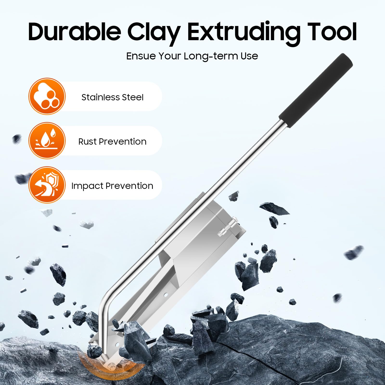 Stainless Steel Manual Clay Extruder - 4 Layer Mold Ceramic Soft Clay Extrusion Tool Kit with Handle for Pottery Making, Sculpting & DIY Art Projects - Perfect for Pottery Classes, Home Crafts & Ceramic Studio Use
