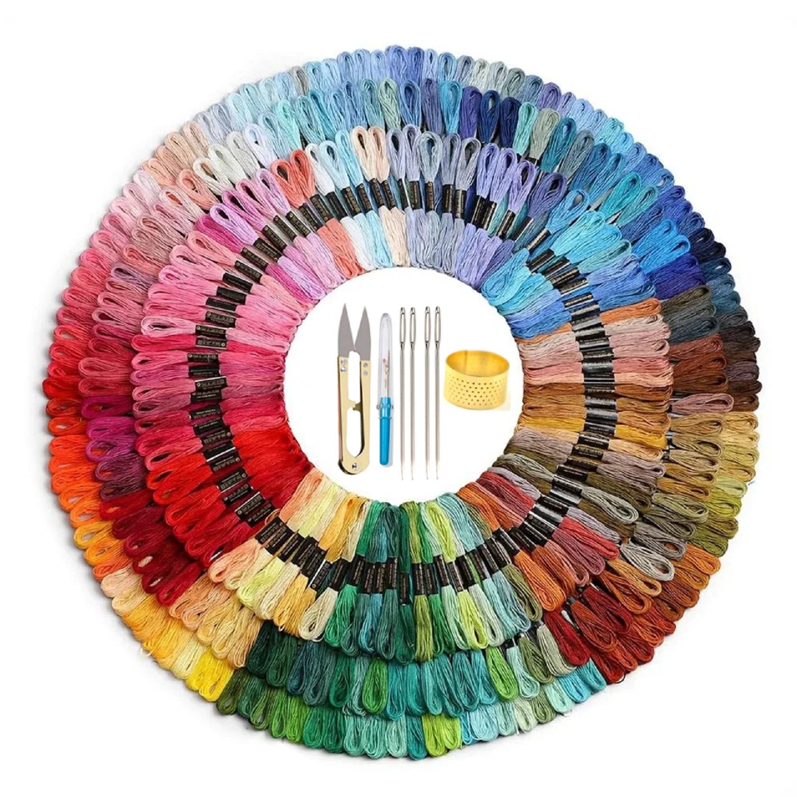 150 Rainbow Color Embroidery Thread Kit - Premium Cross Stitch Floss for Hand Embroidery, Friendship Bracelets & String Art | Perfect for DIY Crafts, Sewing Projects & Home Decor