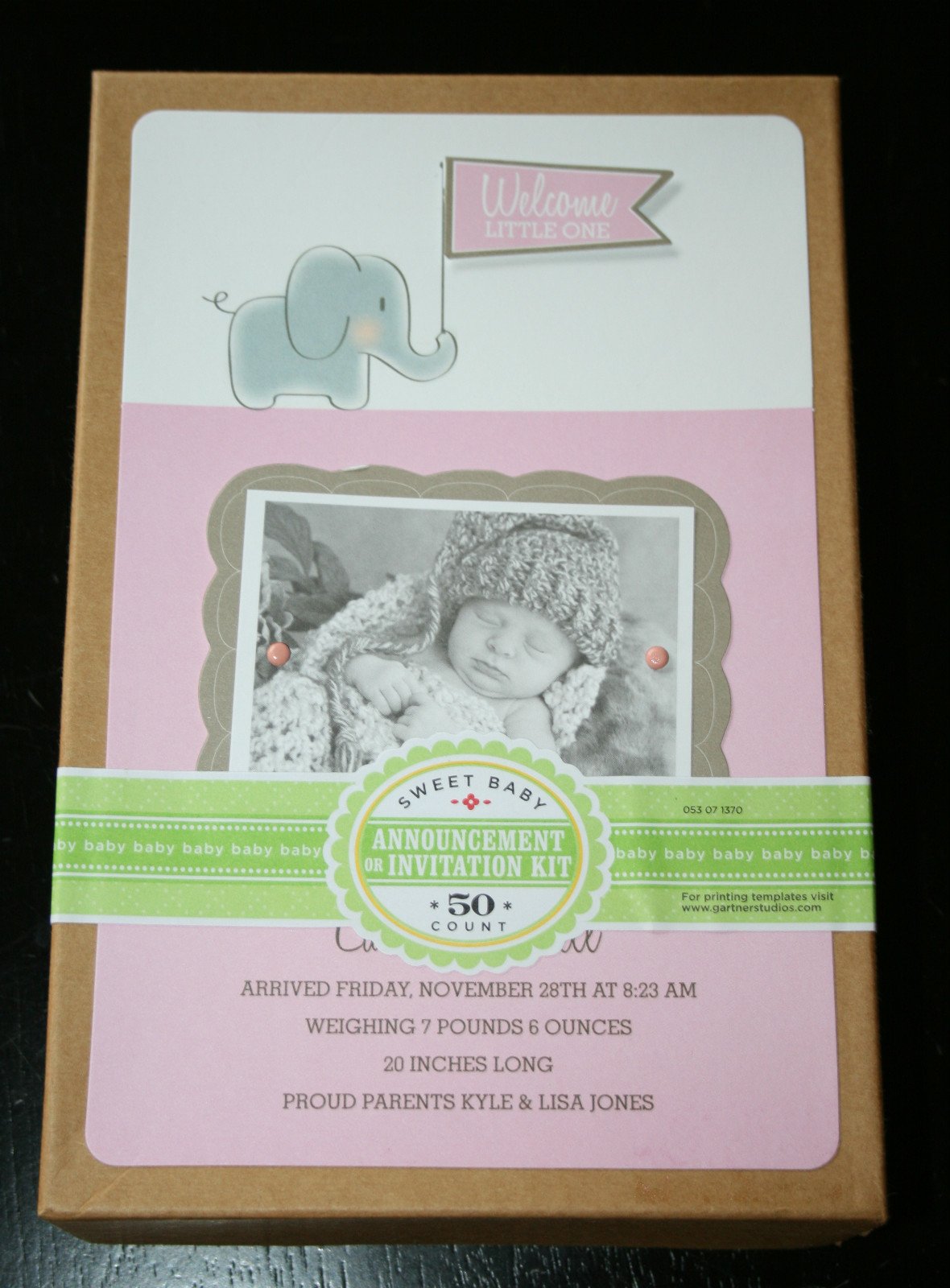 50-Piece Elephant Baby Girl Gender Reveal Announcement Kit - Perfect for Baby Showers, Gender Reveal Parties & Newborn Celebrations