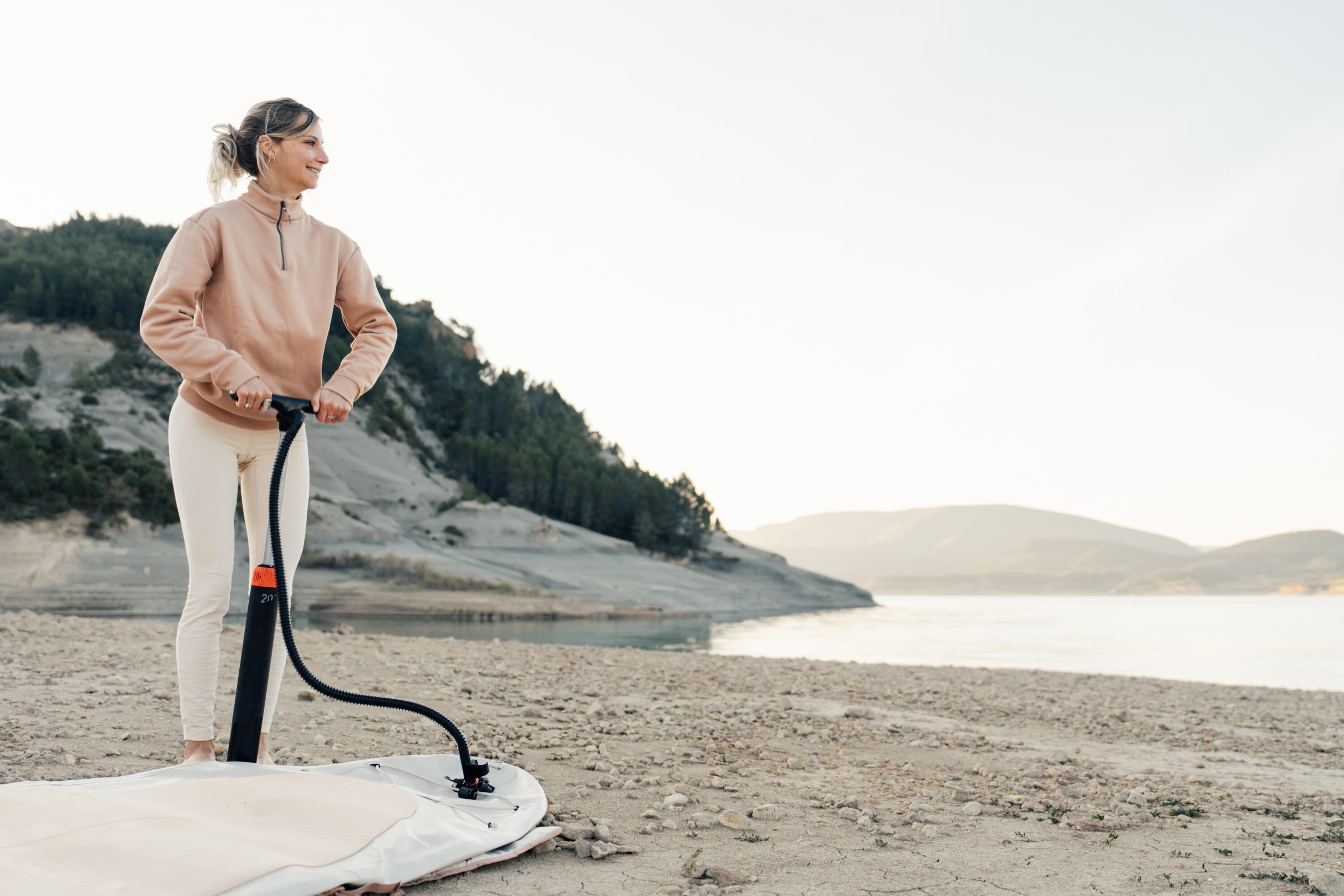Dual Action High Pressure Hand Pump for Camping & Watersports (0-20 PSI) - Inflate Air Mattresses, Kayaks, and Pool Floats Easily