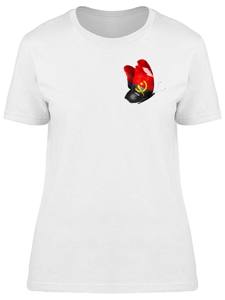 Angola Cool Butterfly Flag T-Shirt for Women - Stylish & Comfortable Graphic Tee for Casual Wear, Travel & Summer Outfits