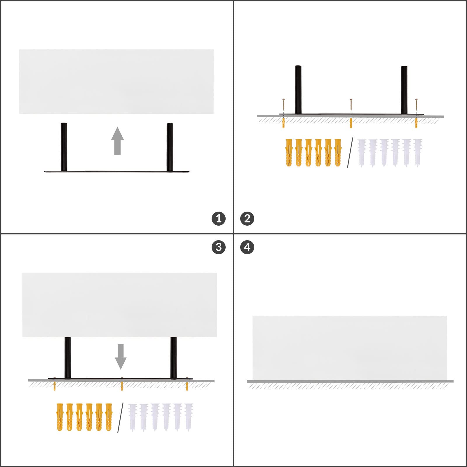 HOOBRO Floating Shelves Set of 2, 23.6 Inch White Wall Shelves with Invisible Brackets - Modern Wall Decor for Bathroom, Bedroom, Kitchen, Living Room & Office - Perfect for Displaying Books, Plants, Photos and Home Decor Items