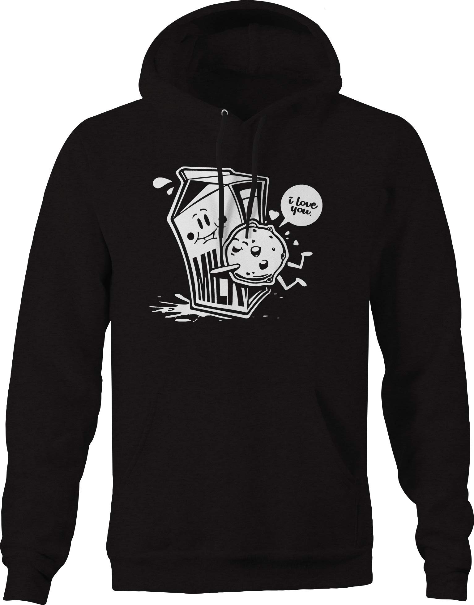 Men's Milk & Cookies Hoodie - Novelty Black Sweatshirt for Casual Wear