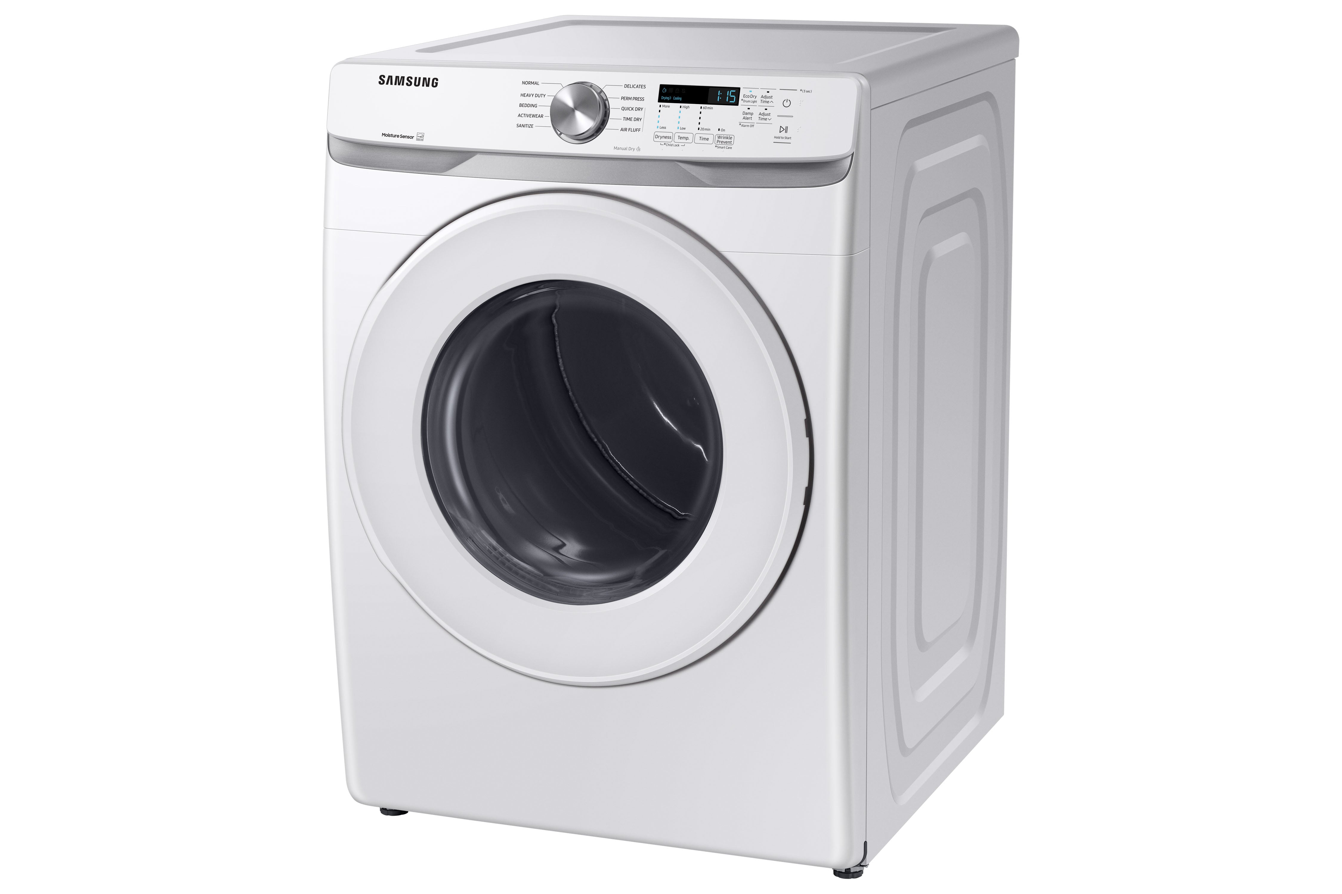Samsung 7.5 Cu.Ft White Front Load Electric Dryer with Shallow Depth - DVE45T6005W/AC | Perfect for Small Laundry Rooms & Apartments | Energy Efficient Clothes Dryer for Home Use