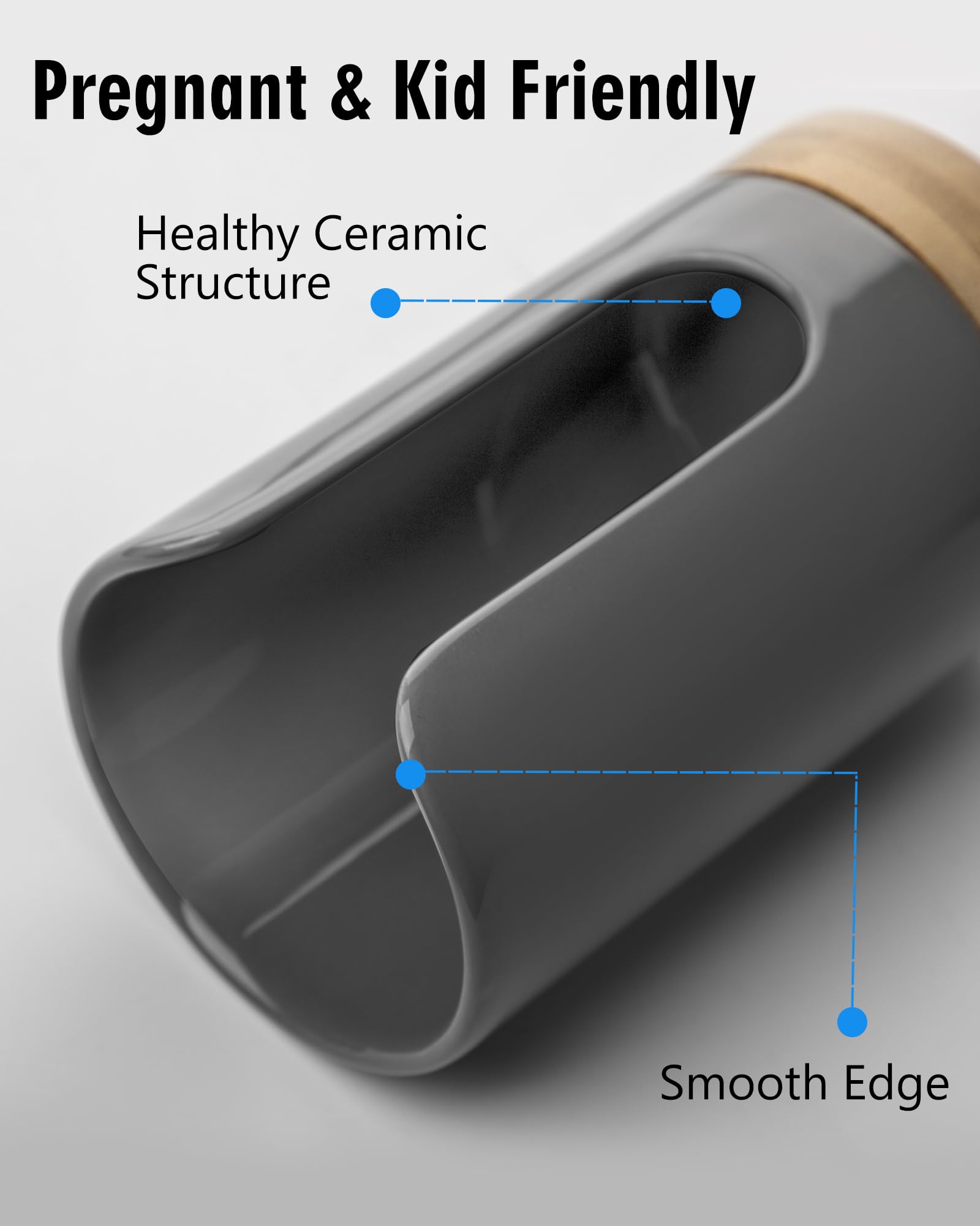 Ceramic Bathroom Cup Dispenser - 3-5 oz Disposable Paper & Plastic Cup Holder for Mouthwash, Guest Toiletries & Coffee - BPA-Free Countertop Organizer (Grey) - Perfect for Home, Office & Hotel Bathrooms