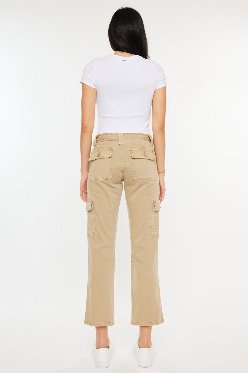 Lavinia Women's High Rise Slim Straight Leg Cargo Pants - Stretch Comfort Fit for Work, Hiking & Casual Wear