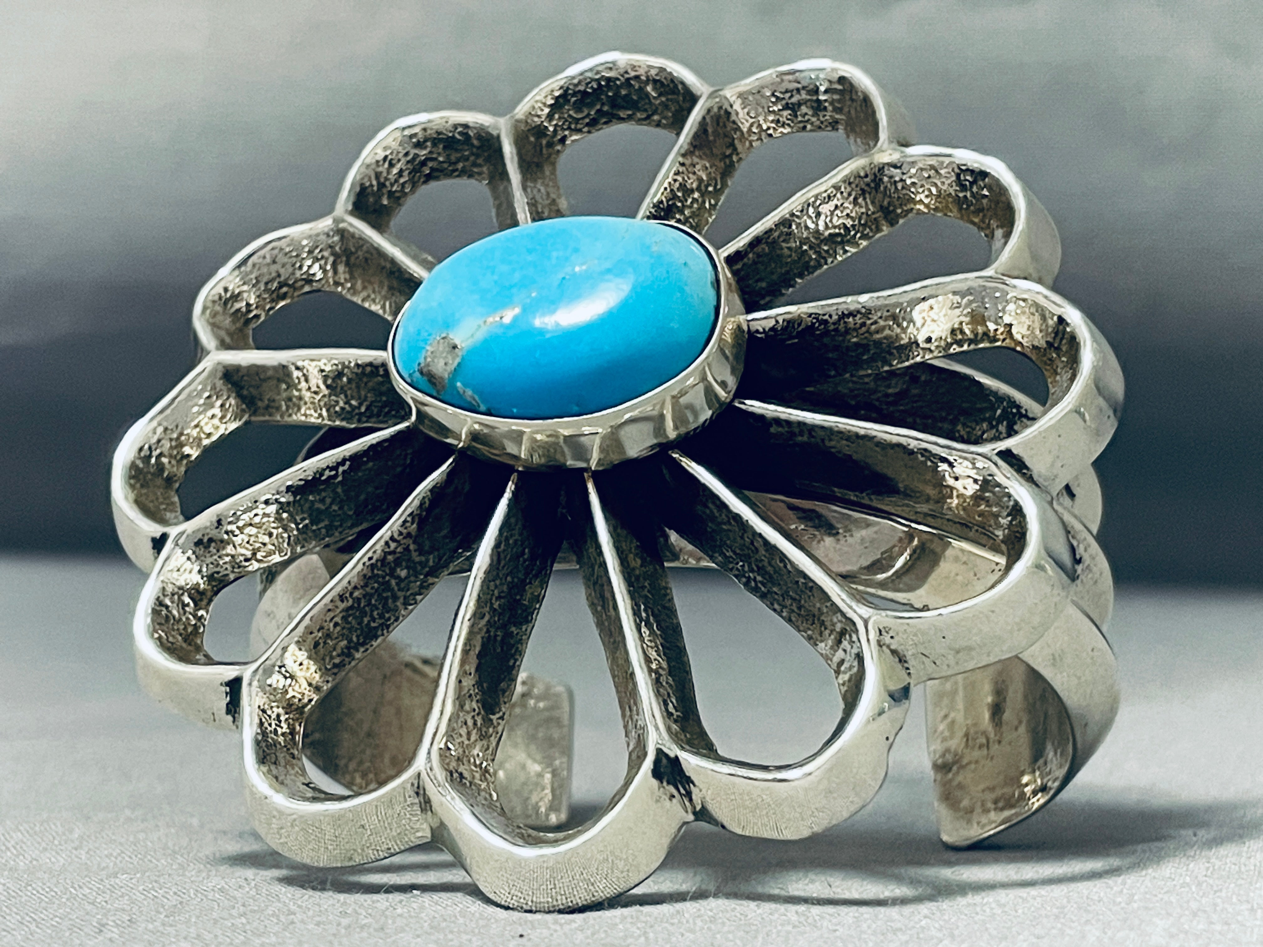 172 Grams Heavy Native American Navajo Turquoise Sterling Silver Bracelet - Handmade Jewelry for Women, Boho Chic Accessories, Perfect for Festivals & Special Occasions