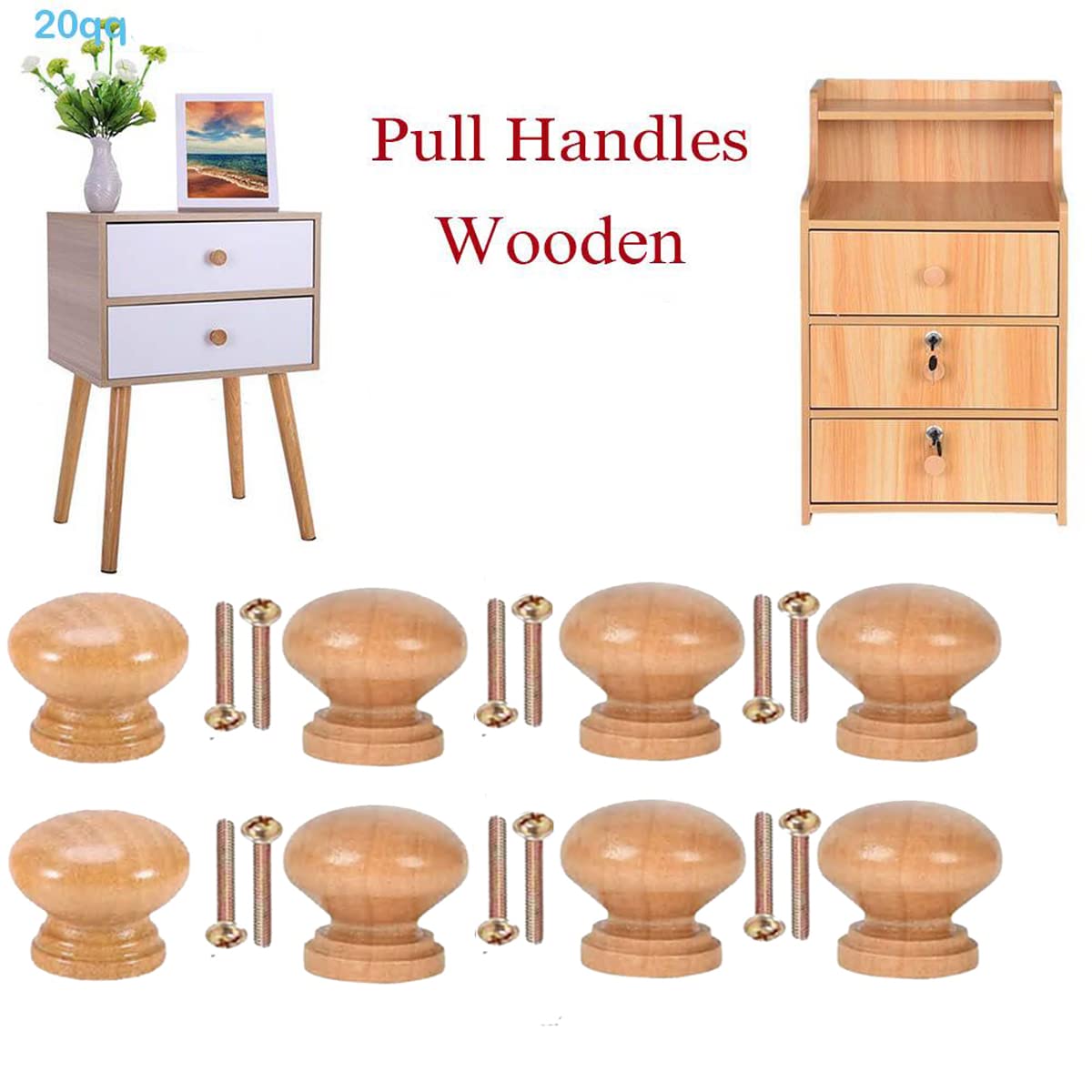 20pcs Round Wooden Cabinet Knobs - 28mm Furniture Drawer Pulls for Dressers, Cabinets & DIY Home Decor - Perfect for Bedroom, Kitchen & Bathroom Storage Organization
