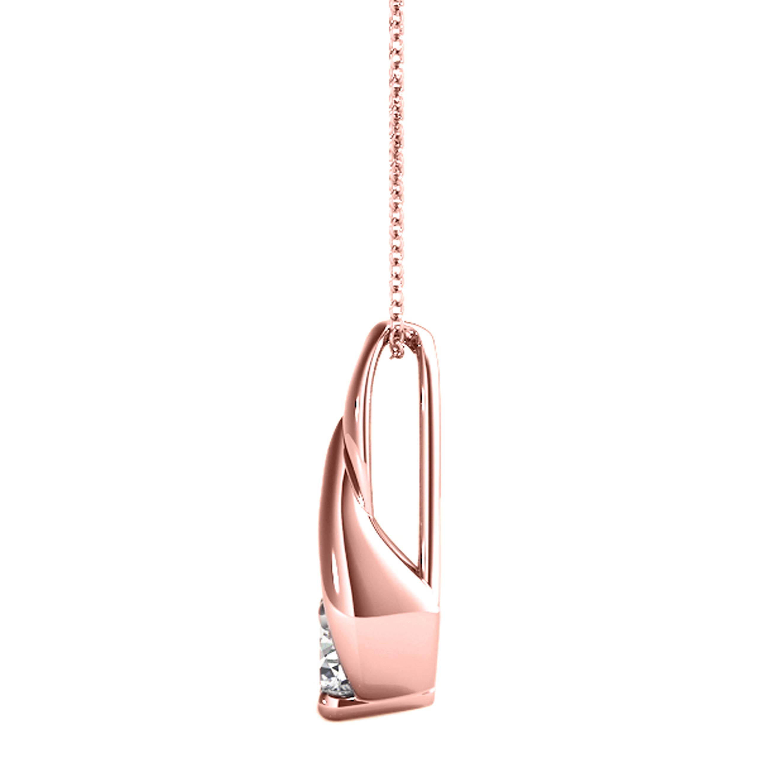 0.25 Carat Natural White Diamond Teardrop Pendant Necklace for Women - 10K Rose, White & Yellow Gold Plated Over 925 Sterling Silver - 18