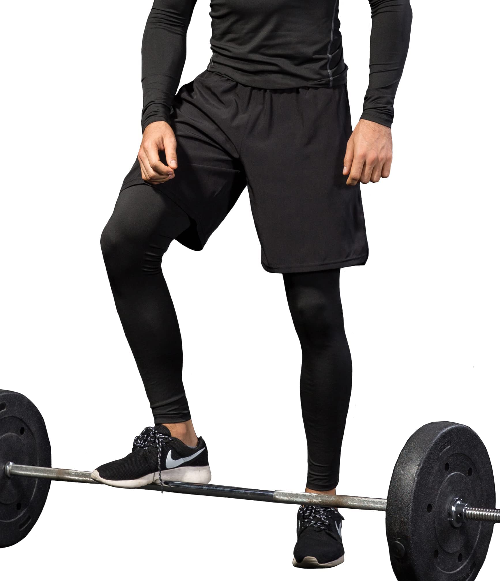 Queerier Men's 2-in-1 Running Shorts with Pockets - Gym Compression Tights & Sweatpants for Workout, Training, Jogging - Perfect for Running, Fitness & Outdoor Activities